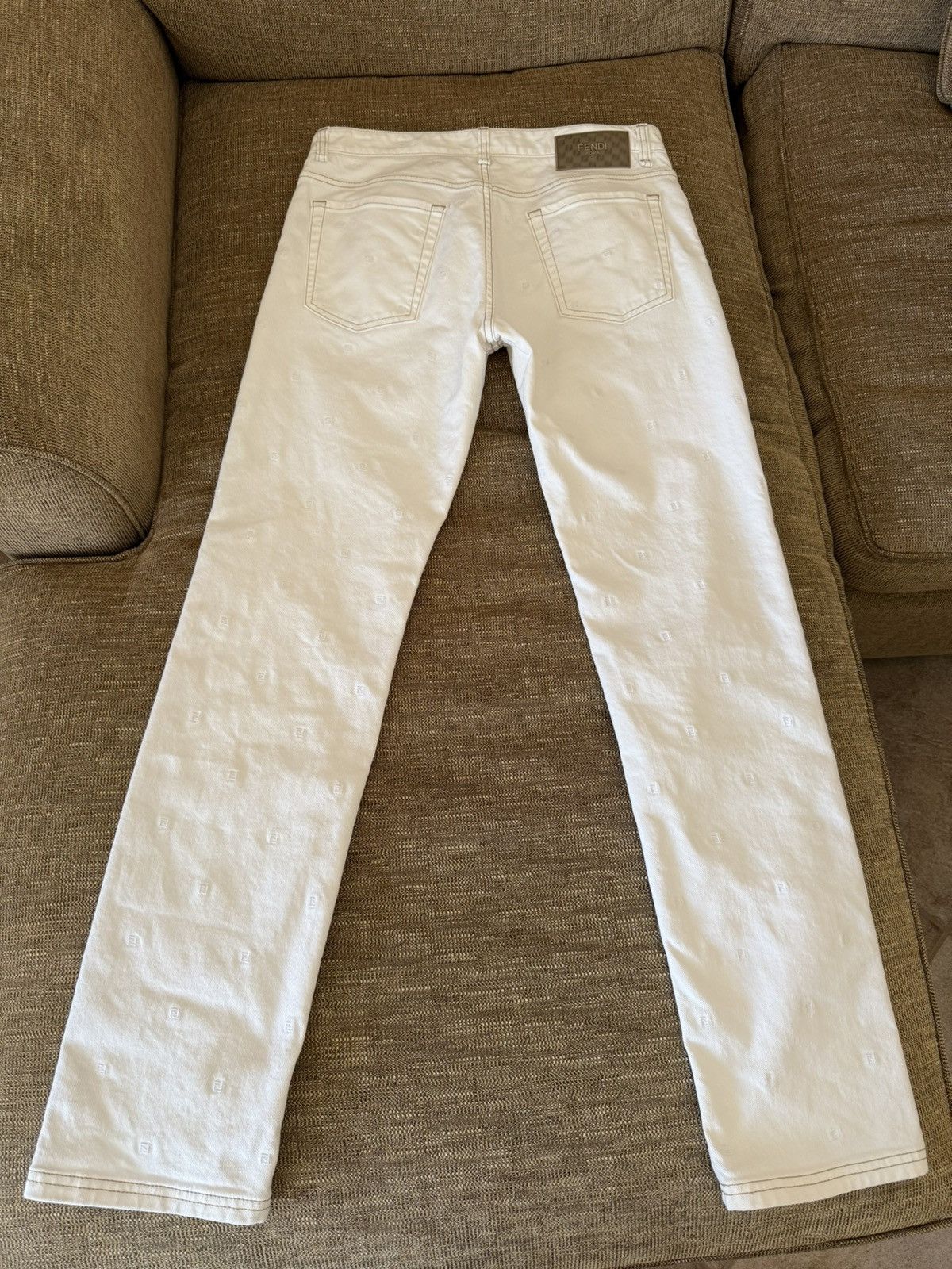 Fendi Fendi FF Monogram White Jeans – 32x34 – Holographic Patch Size US 32 / EU 48 - 7 Thumbnail