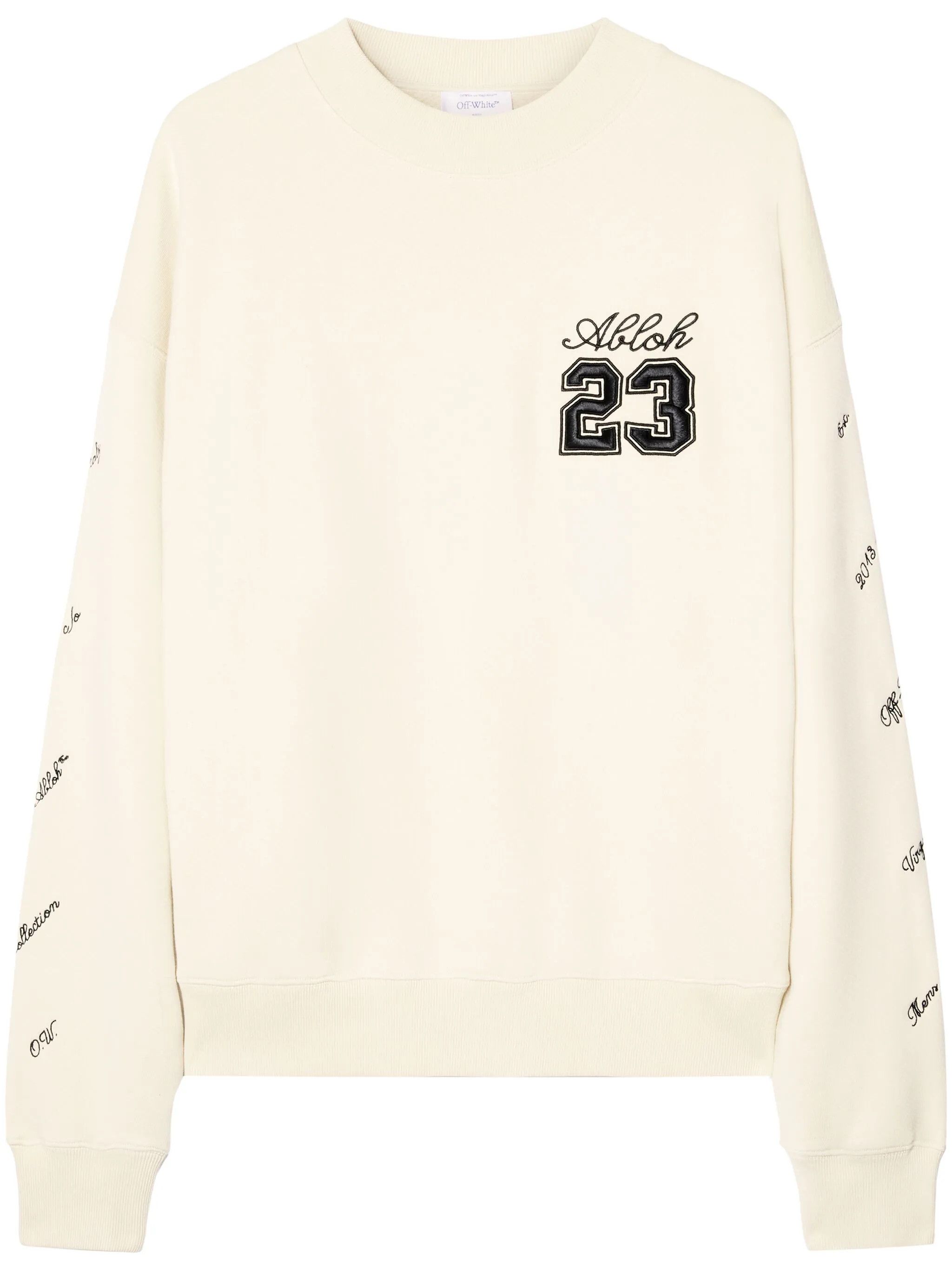 Off-White o1y0325 Logo Crewneck Sweatshirt in Light Beige Size US L / EU 52-54 / 3 - 1 Thumbnail