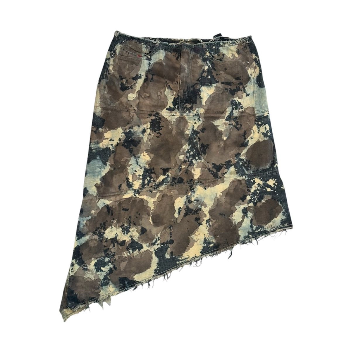Diesel Diesel Paint Splash Vintage Denim Skirt Asymmetrical Y2K Size 26" / US 2 / IT 38 - 2 Thumbnail