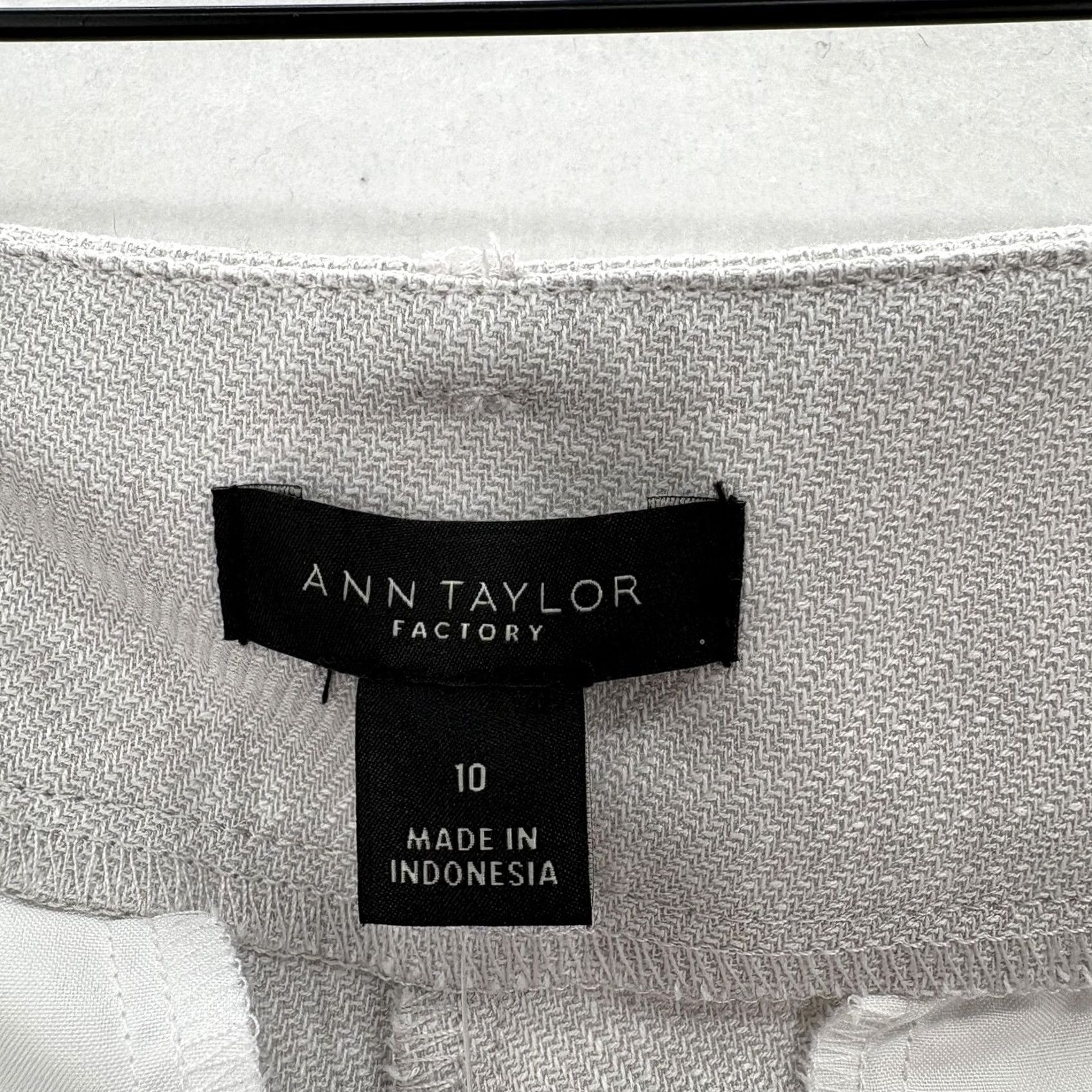 Ann Taylor Ann Taylor Factory The Straight Dress Pants Womens 10 Gray Herringbone Twill NWT Size 32" / US 10 / IT 46 - 4 Thumbnail