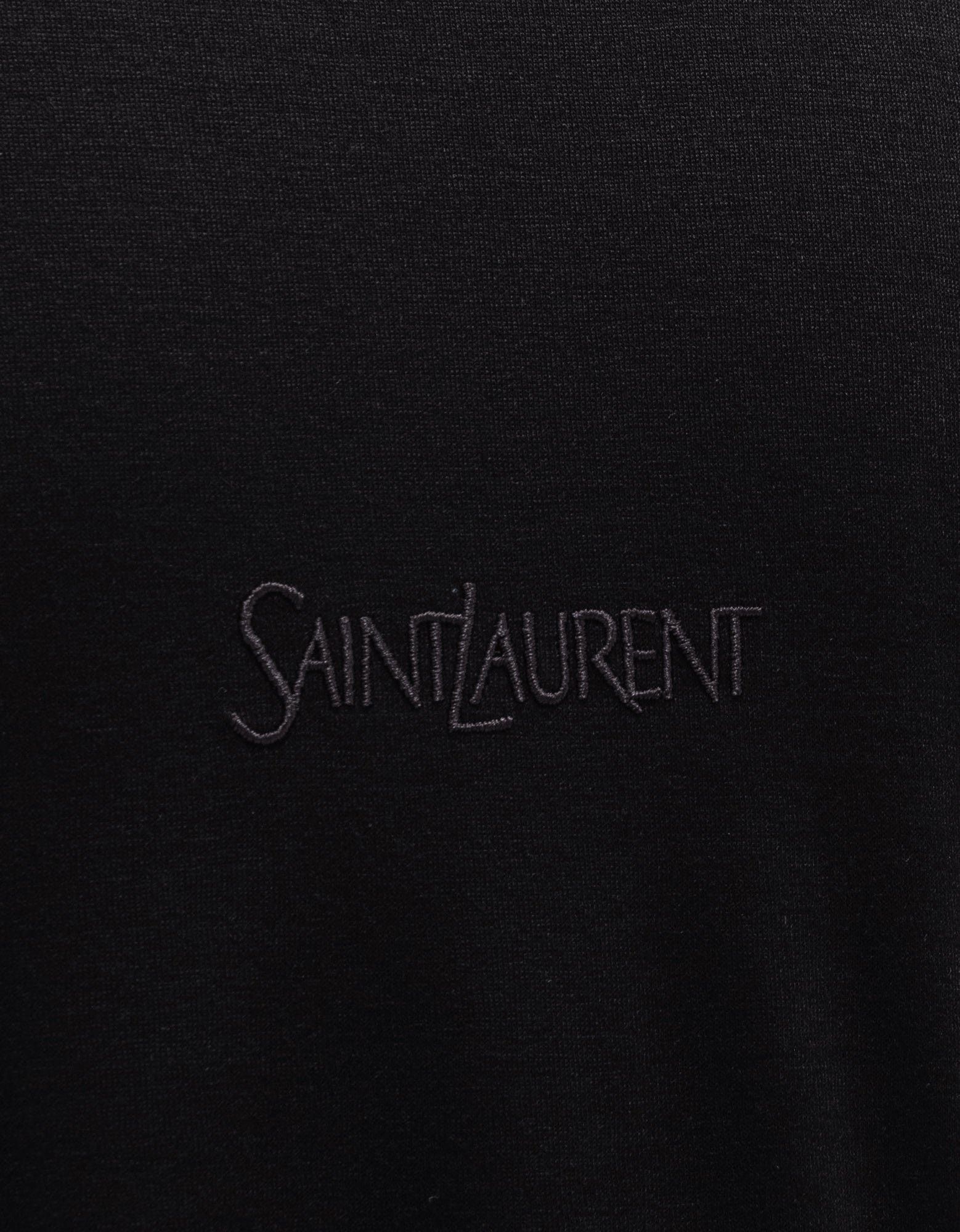 Saint Laurent Paris Black Logo Embroidered T-Shirt Size US M / EU 48-50 / 2 - 3 Thumbnail