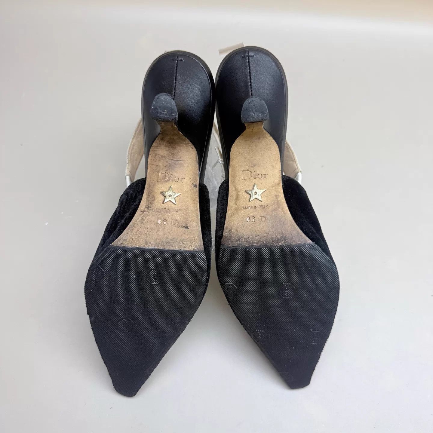 Dior Dior B&W Logo Embroidered Kitten Heel 36 95 New Size US 5.5 / IT 35.5 - 6 Thumbnail