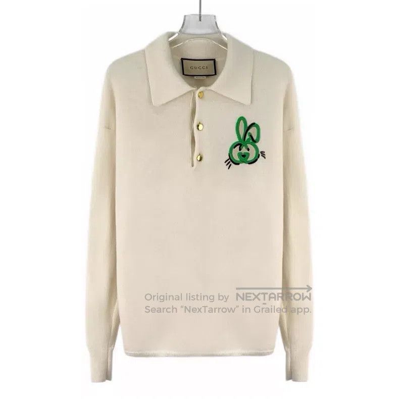 Gucci Gucci 22 beige rabbit embroidered wool lapel single-breast Size XS / US 0-2 / IT 36-38 - 1 Thumbnail
