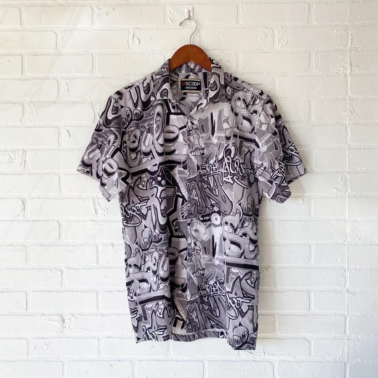 Other Black white and gray Y2K vintage button up size medium Size US M / EU 48-50 / 2 - 1 Thumbnail