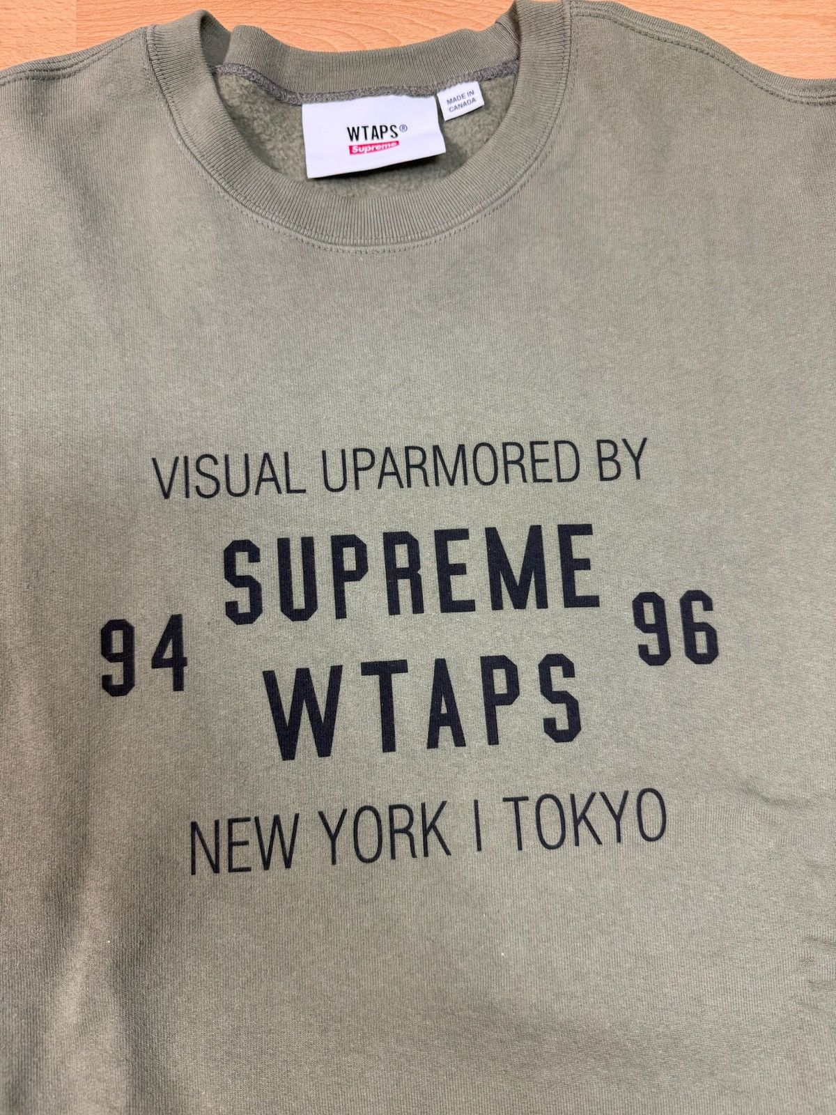 Supreme × Wtaps Supreme x WTAPS Crewneck Light Olive FW21 Size US L / EU 52-54 / 3 - 2 Thumbnail
