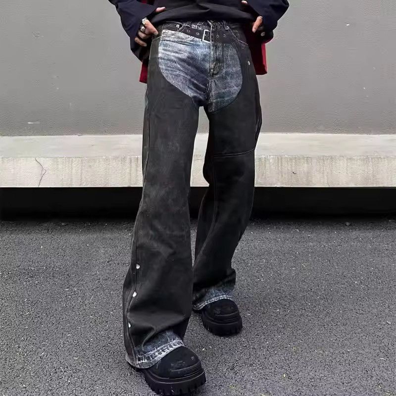 パンツ Black and blue denim pants MAGENTA ATELIER DENIM PANTS BLACK BLUE マゼンタ デニム