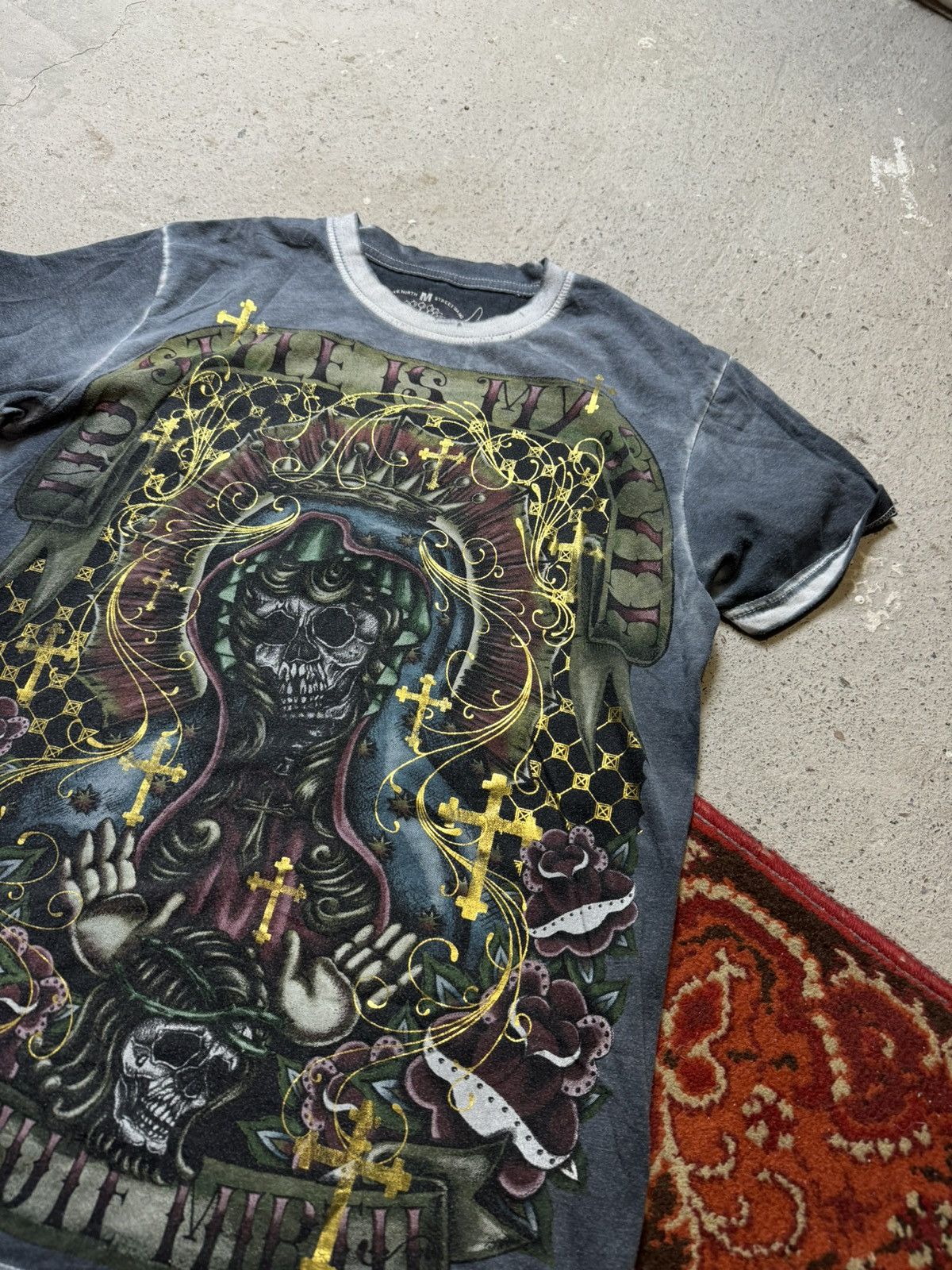 Japanese Brand × Vintage Vintage Y2K Minute Mirth Hardy Style Affliction Skull Dead Size US M / EU 48-50 / 2 - 2 Thumbnail