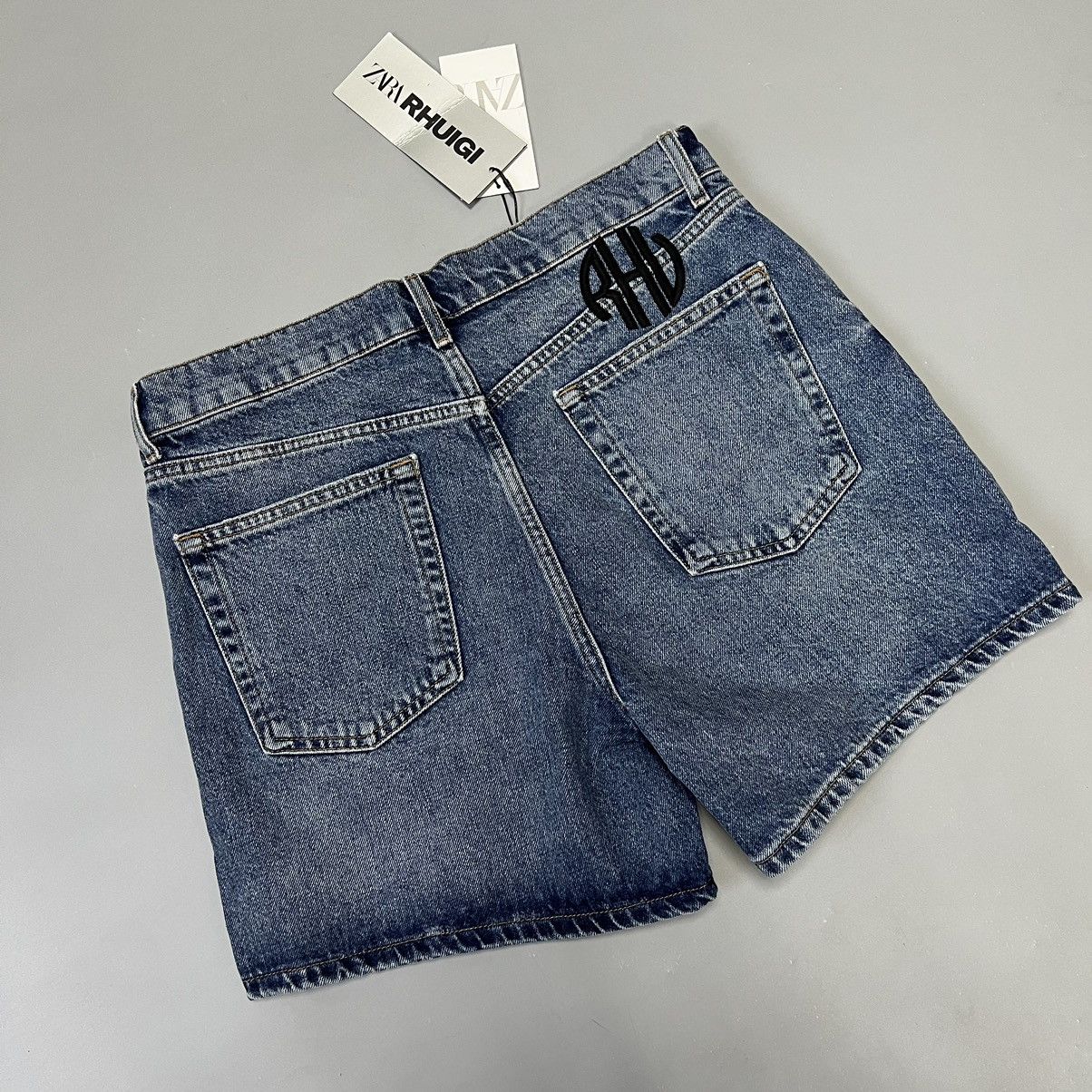 Rhude × Zara RHUDE x Zara NEW Denim Shorts logo size 32 Size US 32 / EU 48 - 4 Thumbnail