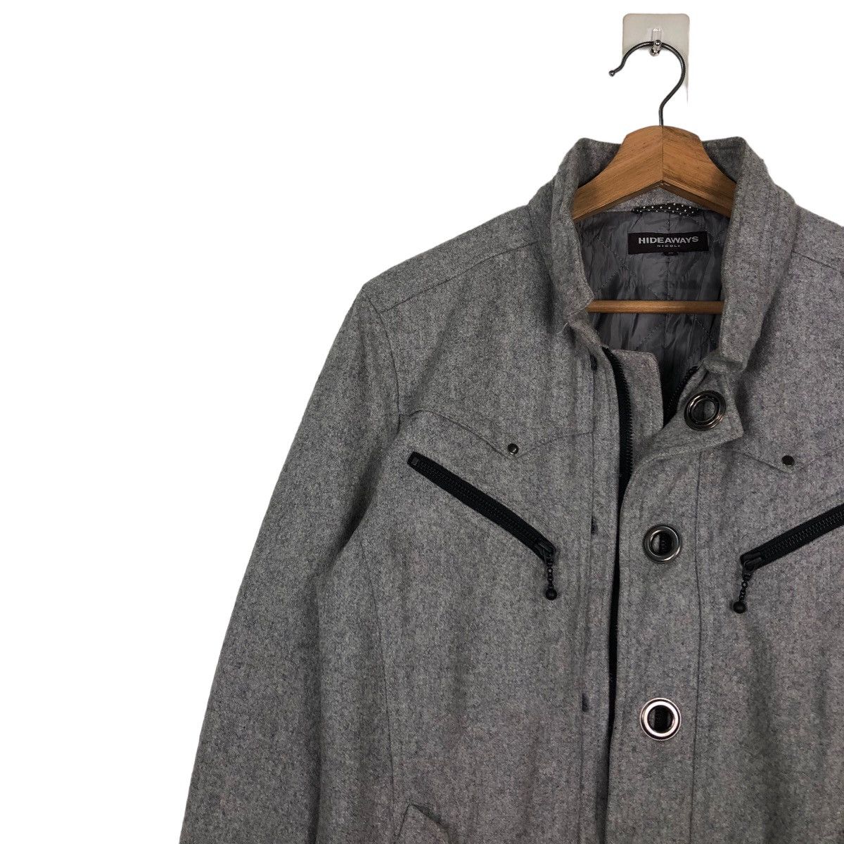 Japanese Brand 🔥Vintage Wool Biker Jacket Hideaways Nicole Issey Miyake Size US M / EU 48-50 / 2 - 7 Thumbnail