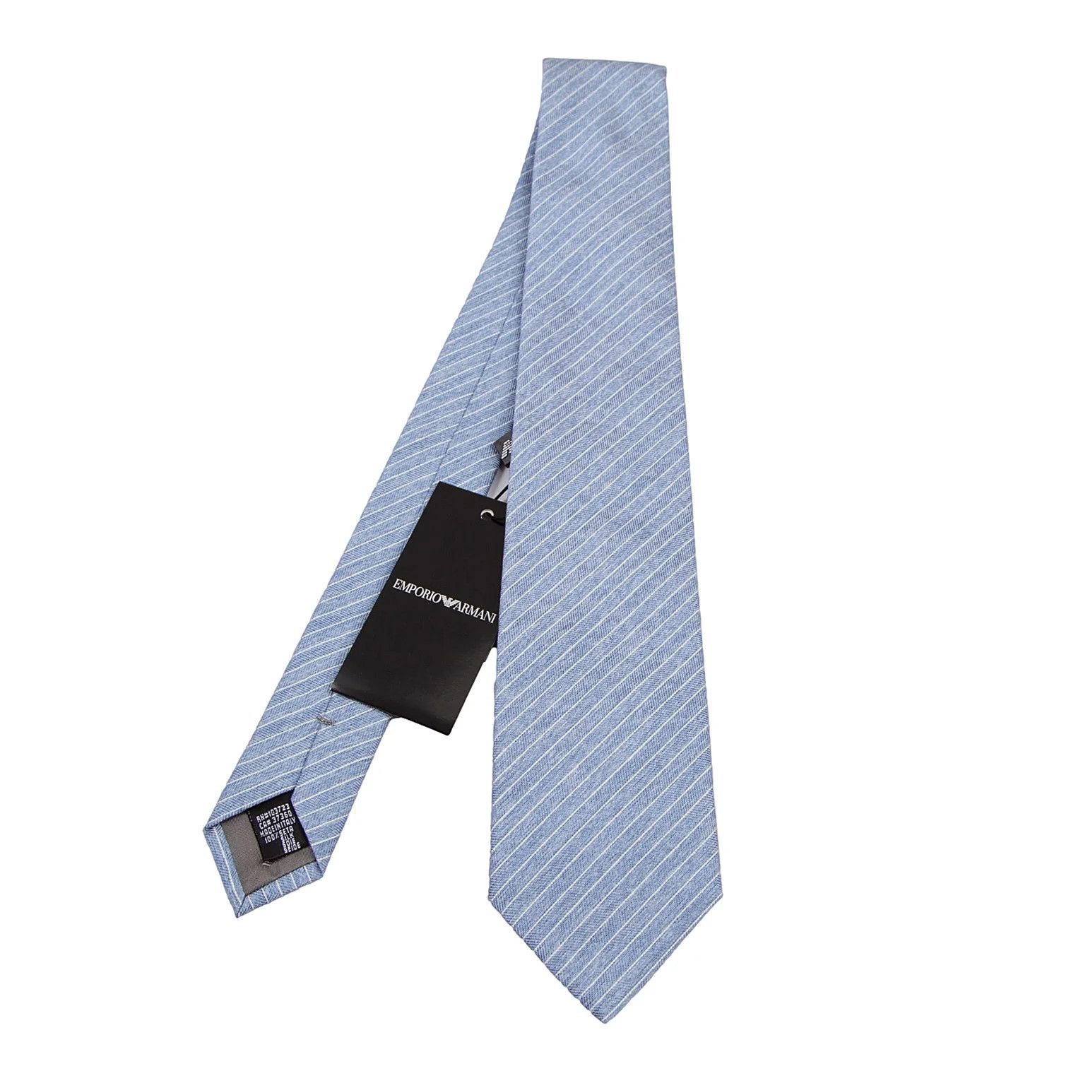 Silk Herringbone Regimental Tie in Light Blue