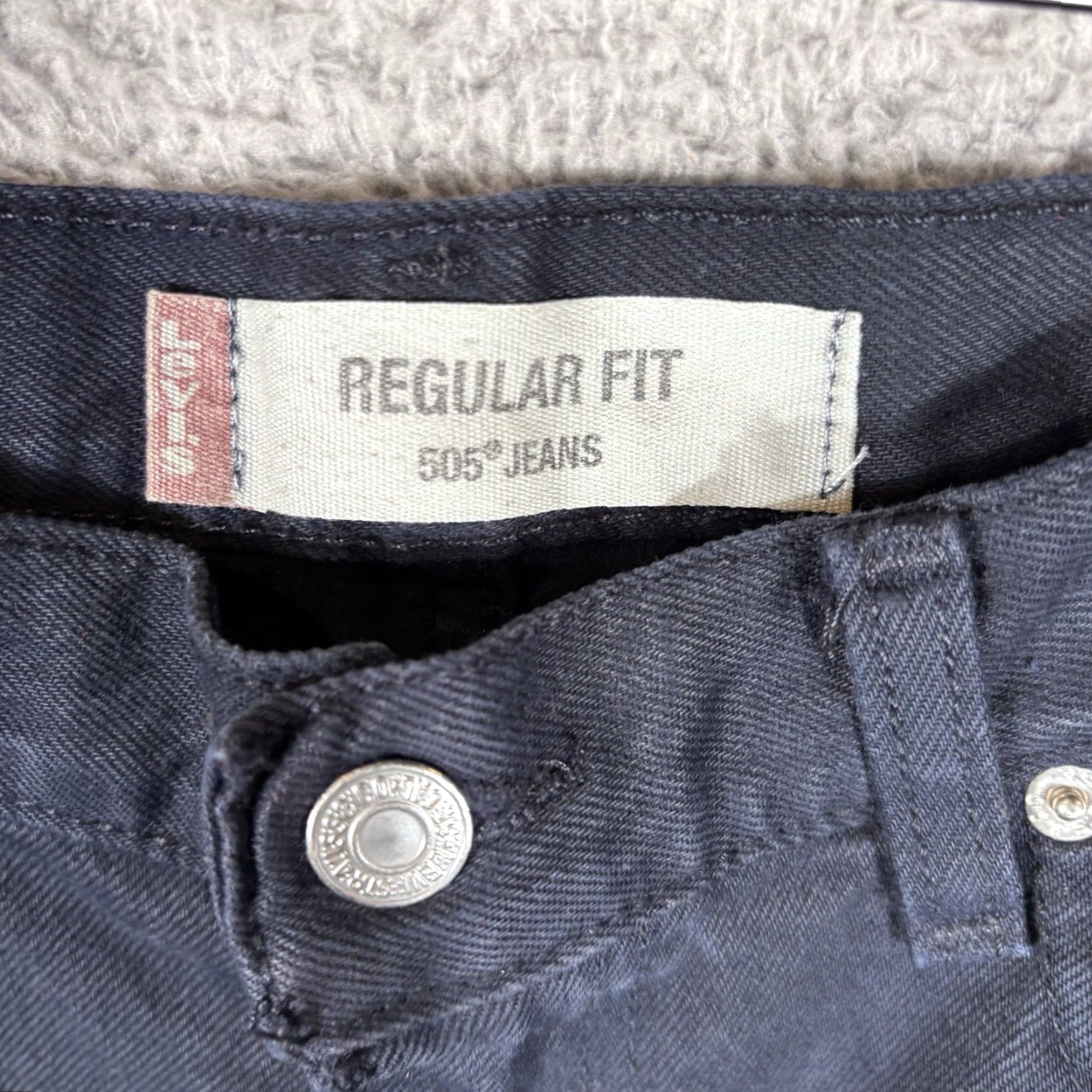 Levi's VINTAGE Levi's 505 Jeans Men's 34x32 Solid Dark Blue Regular Fit 90s USA Made Jeans Size US 34 / EU 50 - 6 Thumbnail