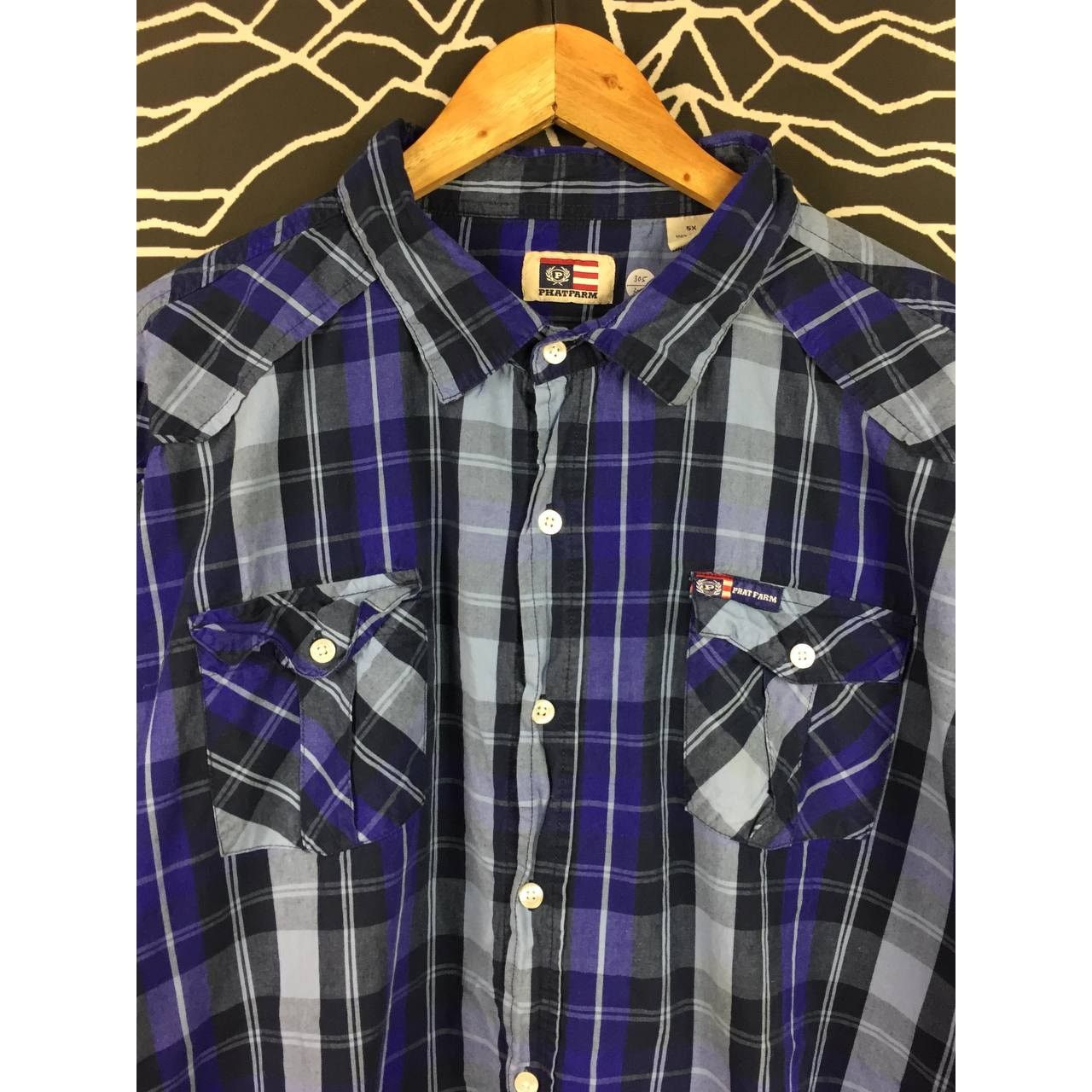 Phat Farm × Vintage Phat Farm Original Flava OG 90s Hip Hop Style Plaid Shirt Size US XXL / EU 58 / 5 - 6 Thumbnail