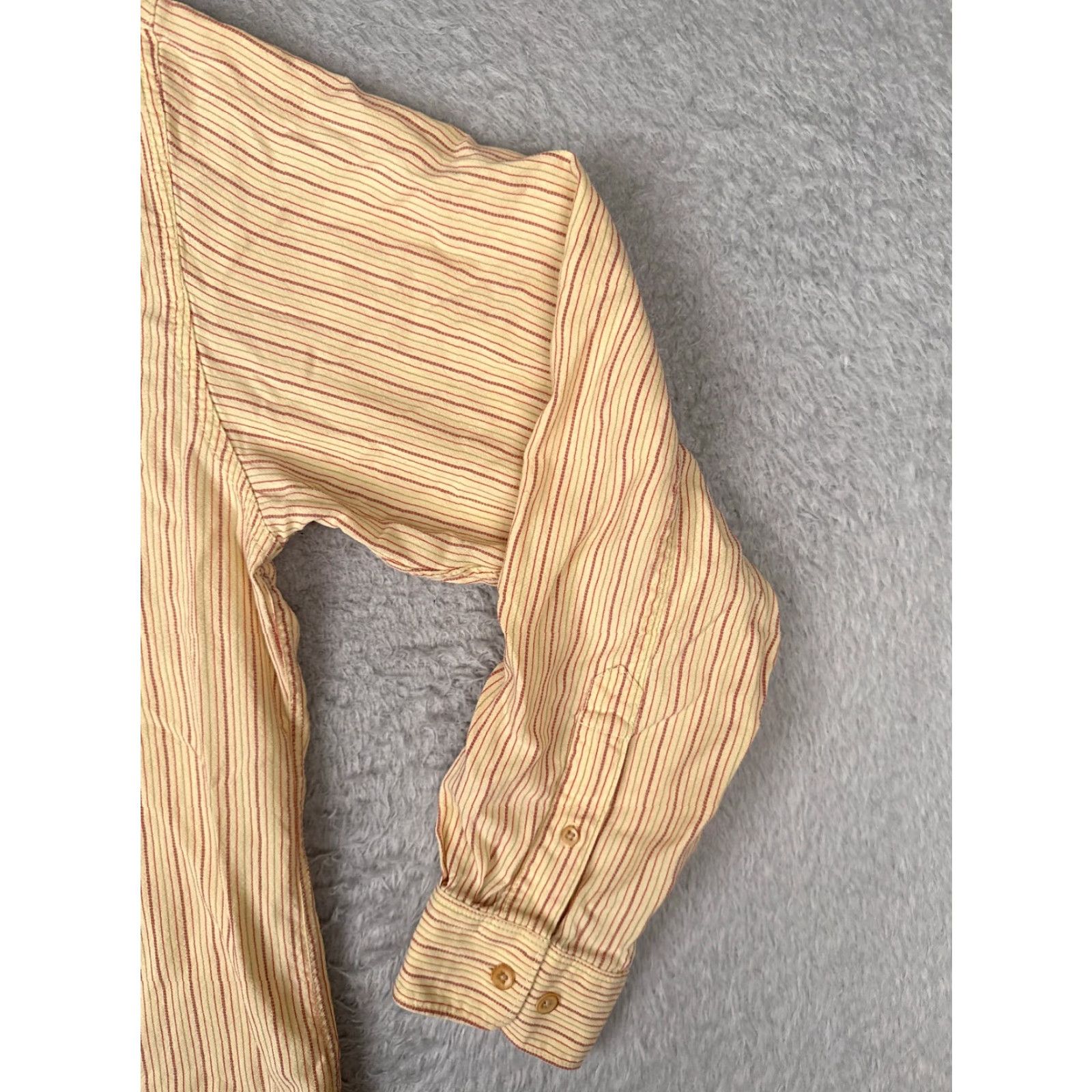 Tommy Bahama Tommy Bahama Shirt Men Large Yellow Button-Up Vertical Stripe 100% Tencel Slim Fit Casual Beach Aloha Size US L / EU 52-54 / 3 - 2 Thumbnail