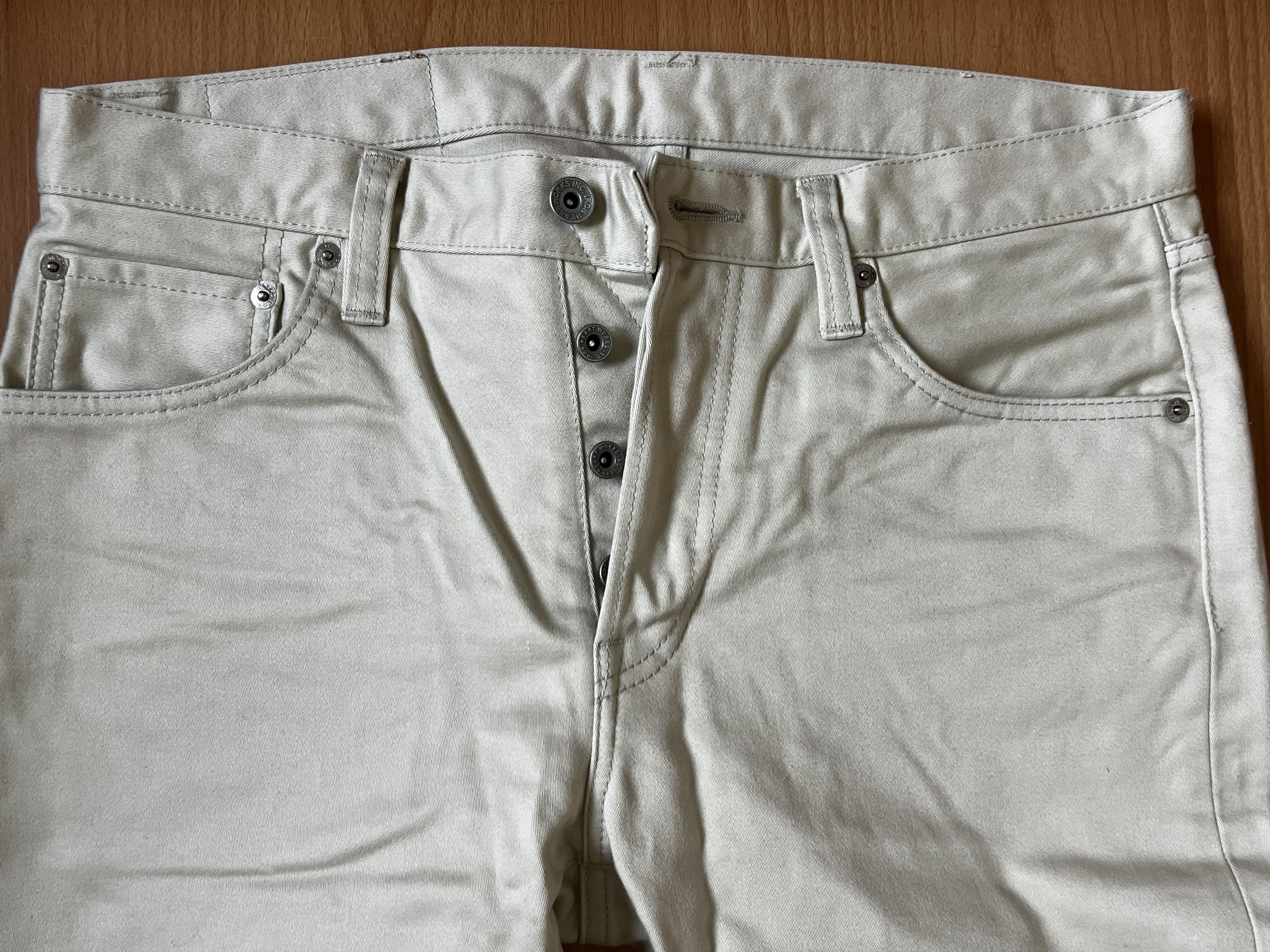 Iron Heart Iron Heart 666S-ST 14oz Slim Straight Pants - Ivory Size US 33 - 6 Thumbnail