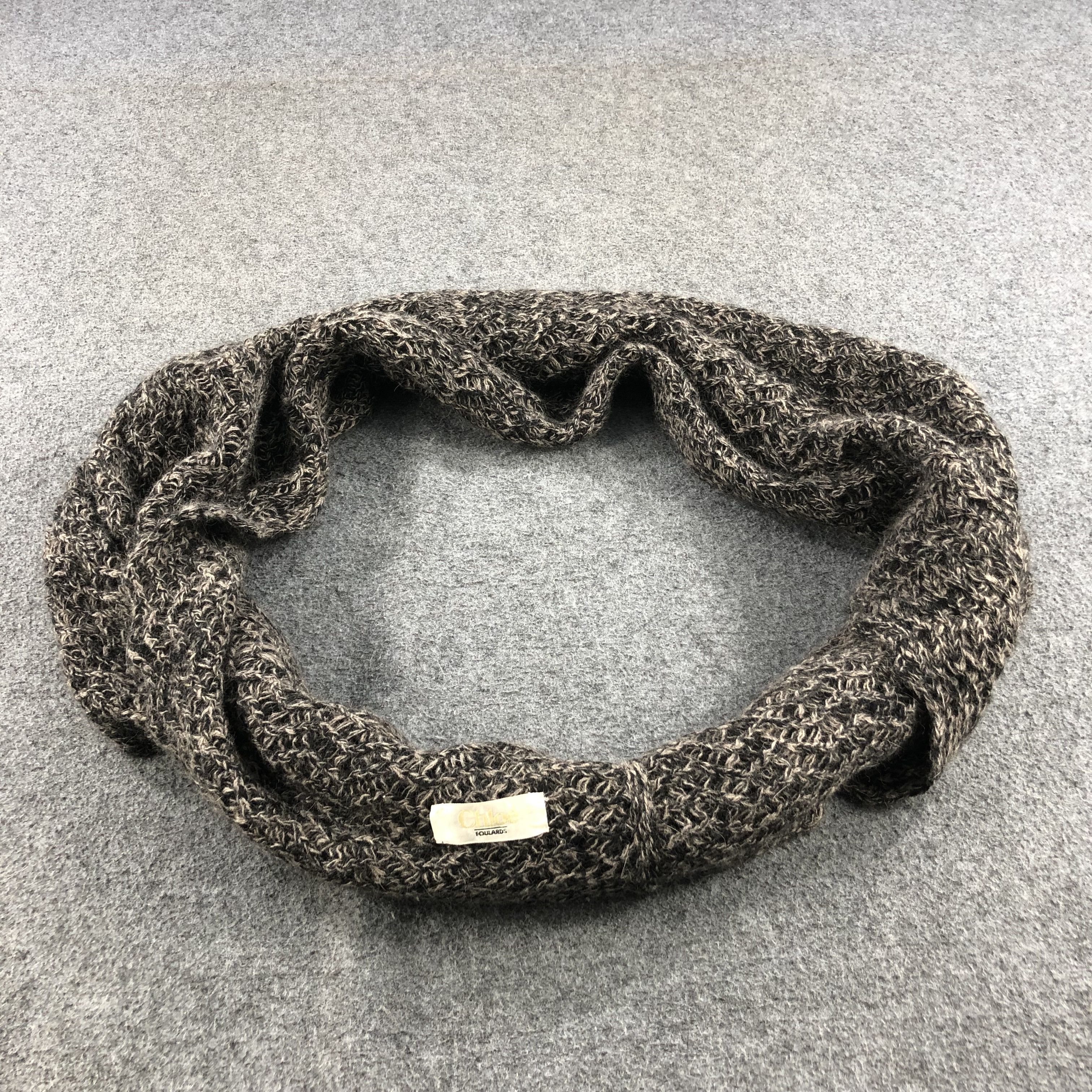 Vintage Chloe Wool Scarf Muffler Infinity Loop Foulards V656 Size ONE SIZE - 5 Thumbnail