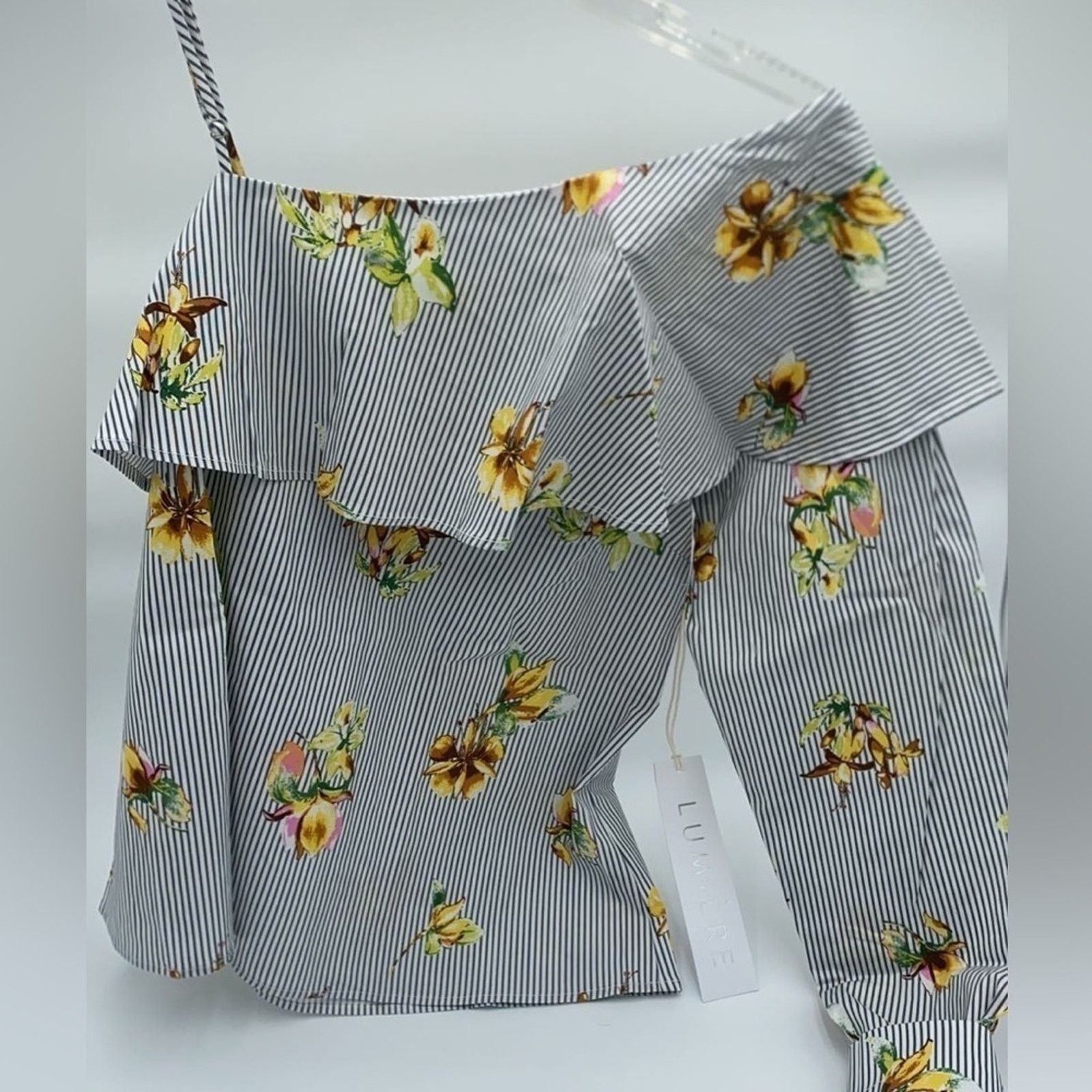 Urban Outfitters Lumiere Urban Outfitters Floral Striped Off Shoulder NWT Size M / US 6-8 / IT 42-44 - 1 Thumbnail