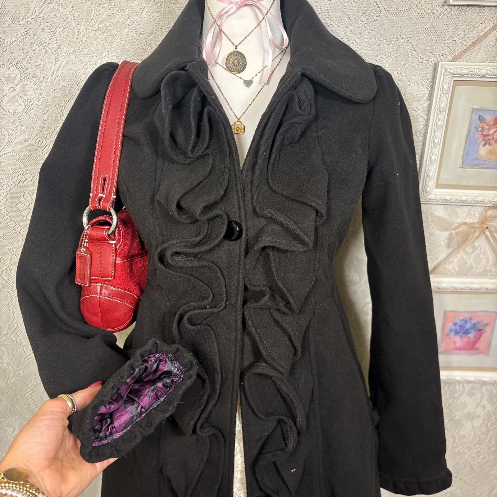 Other y2k ruffle grunge coat jacket Size S / US 4 / IT 40 - 2 Thumbnail