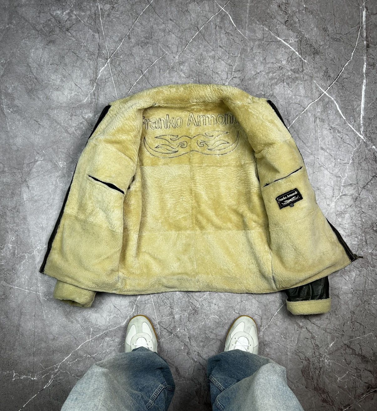 Vintage Leather Jacket faded crazy y2k Size US M / EU 48-50 / 2 - 12 Thumbnail