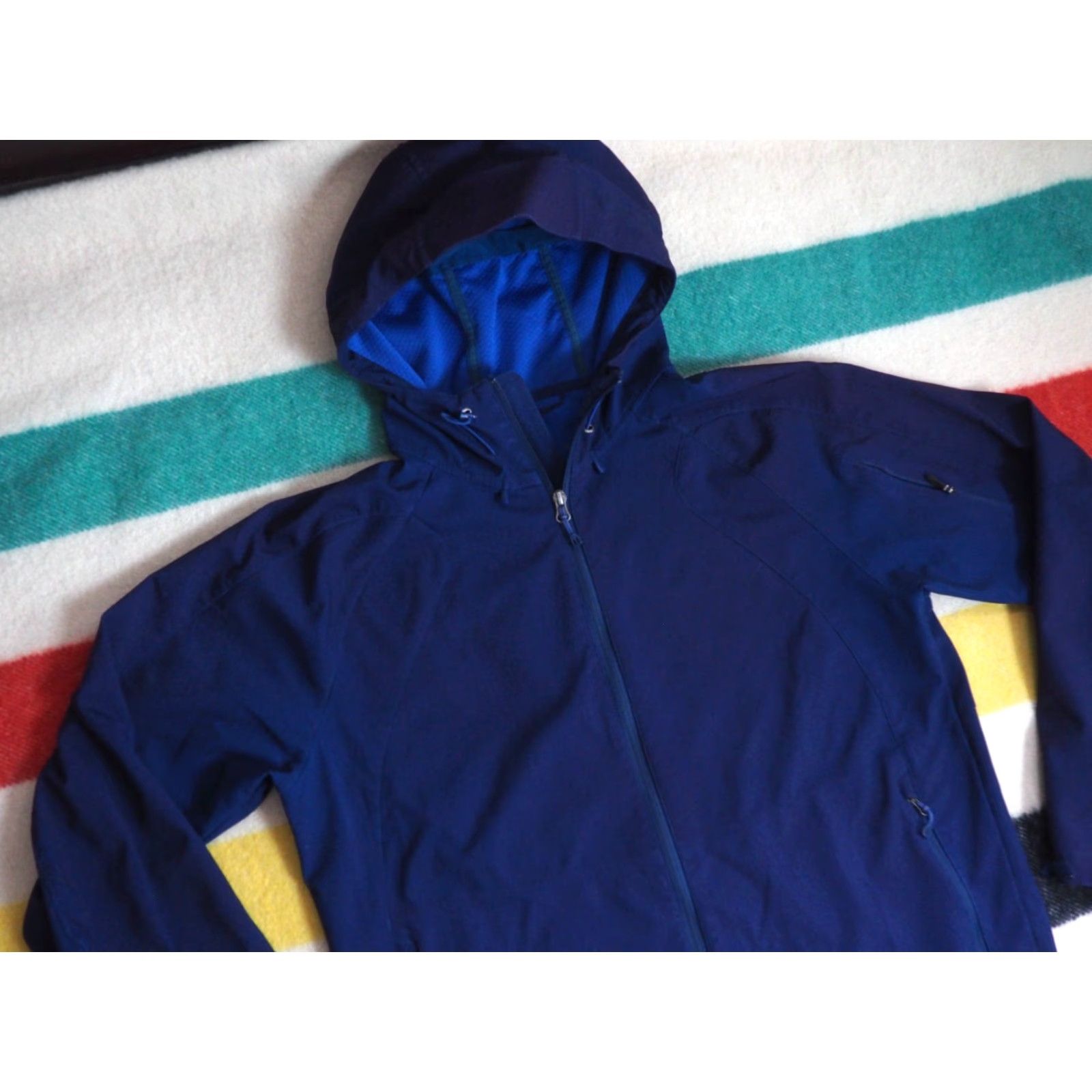 Vintage REI Hose Navy Blue Softshell Full Zip Logo Outdoor Hiking Hooded Jacket Coat Mens L Size US L / EU 52-54 / 3 - 2 Thumbnail