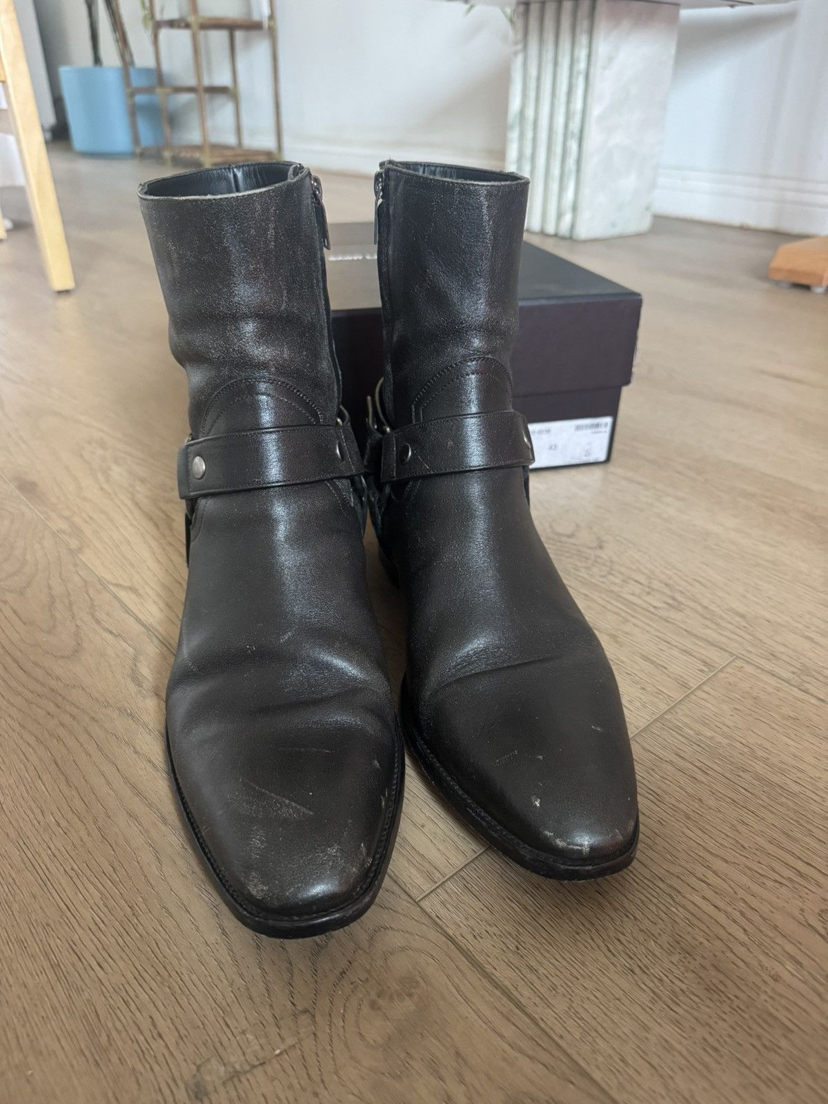 Saint Laurent Paris Harness Wyatts “Vintage Black” Size US 10 / EU 43 - 8 Thumbnail