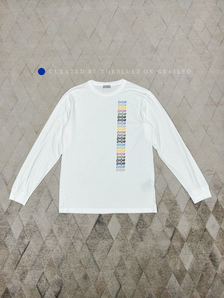 Dior Multi-Color Logo Long Sleeve Tee Size US M / EU 48-50 / 2 - 1 Thumbnail