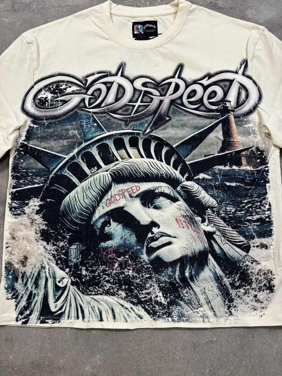 Godspeed Godspeed Sunken Liberty Tee, Bone Size US XL / EU 56 / 4 - 3 Thumbnail