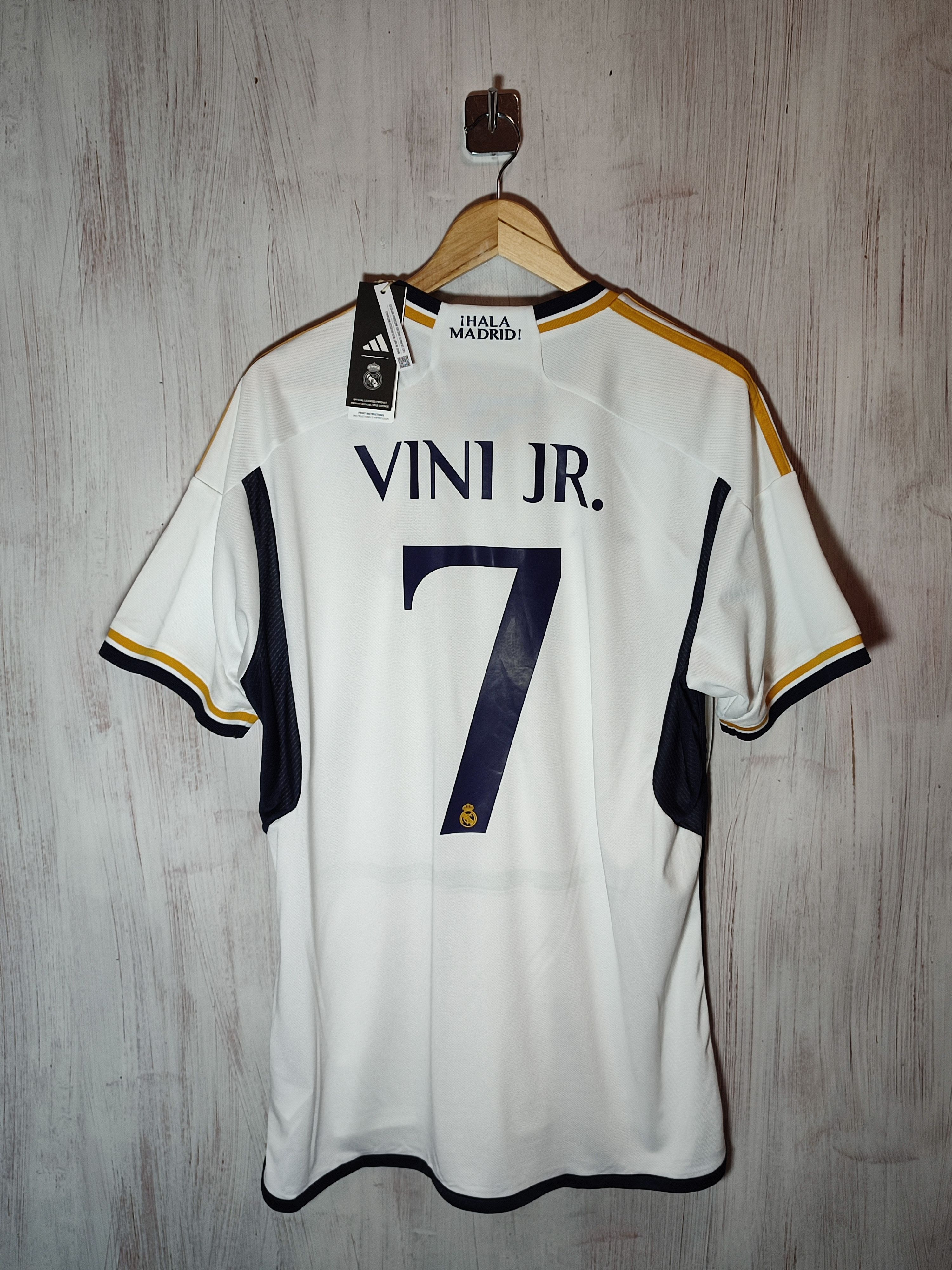 Adidas Real Madrid 2023 2024 home soccer shirt jersey kit Vini Jr ...