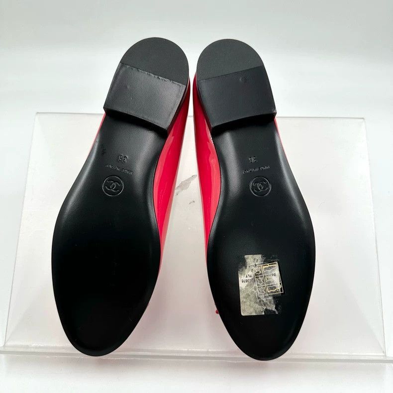 Chanel Chanel Red Patent Ballerina Flats with Bow -2505 Size US 6 / IT 36 - 7 Thumbnail