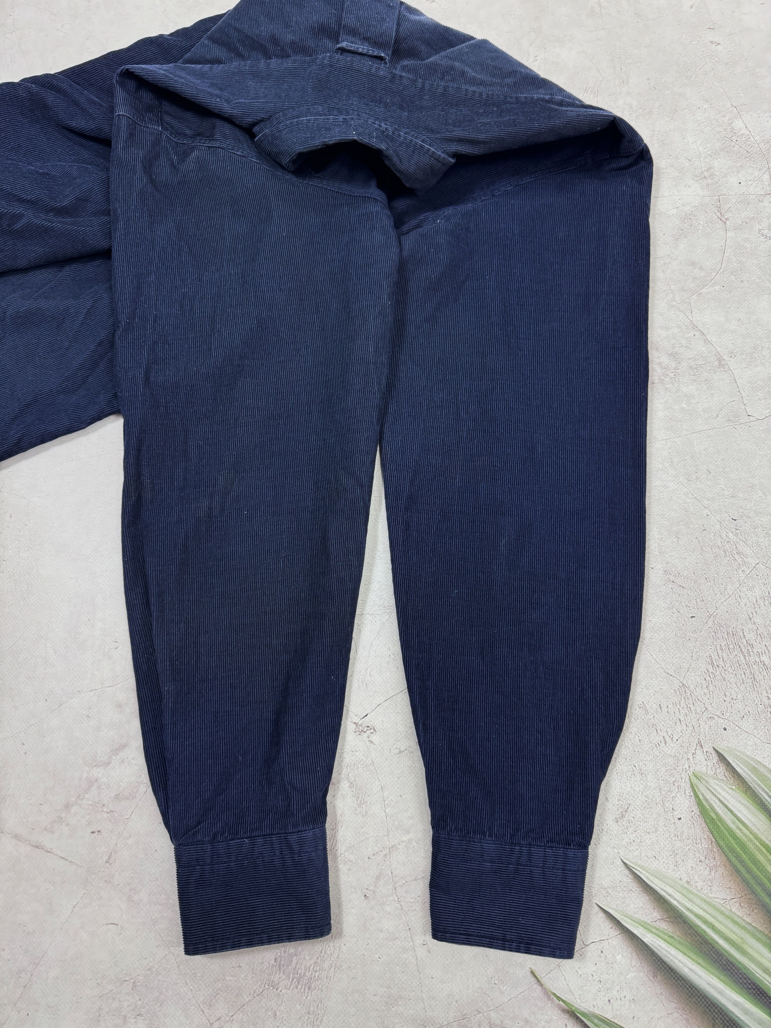 Burberry × Vintage Burberrys Corduroy Shirt Dark Blue & Nova Check Cuffs Size US L / EU 52-54 / 3 - 17 Thumbnail