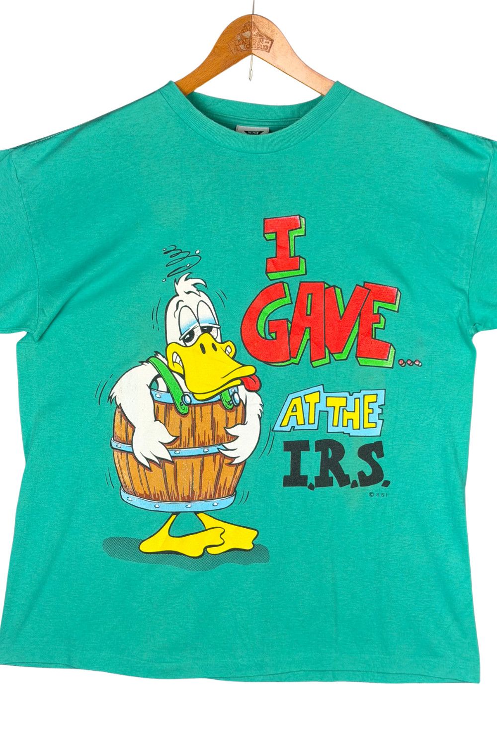 sss Vintage 90s IRS Duck Graphic Tee SSI usa Made Humor T-Shirt Size US XL / EU 56 / 4 - 4 Thumbnail