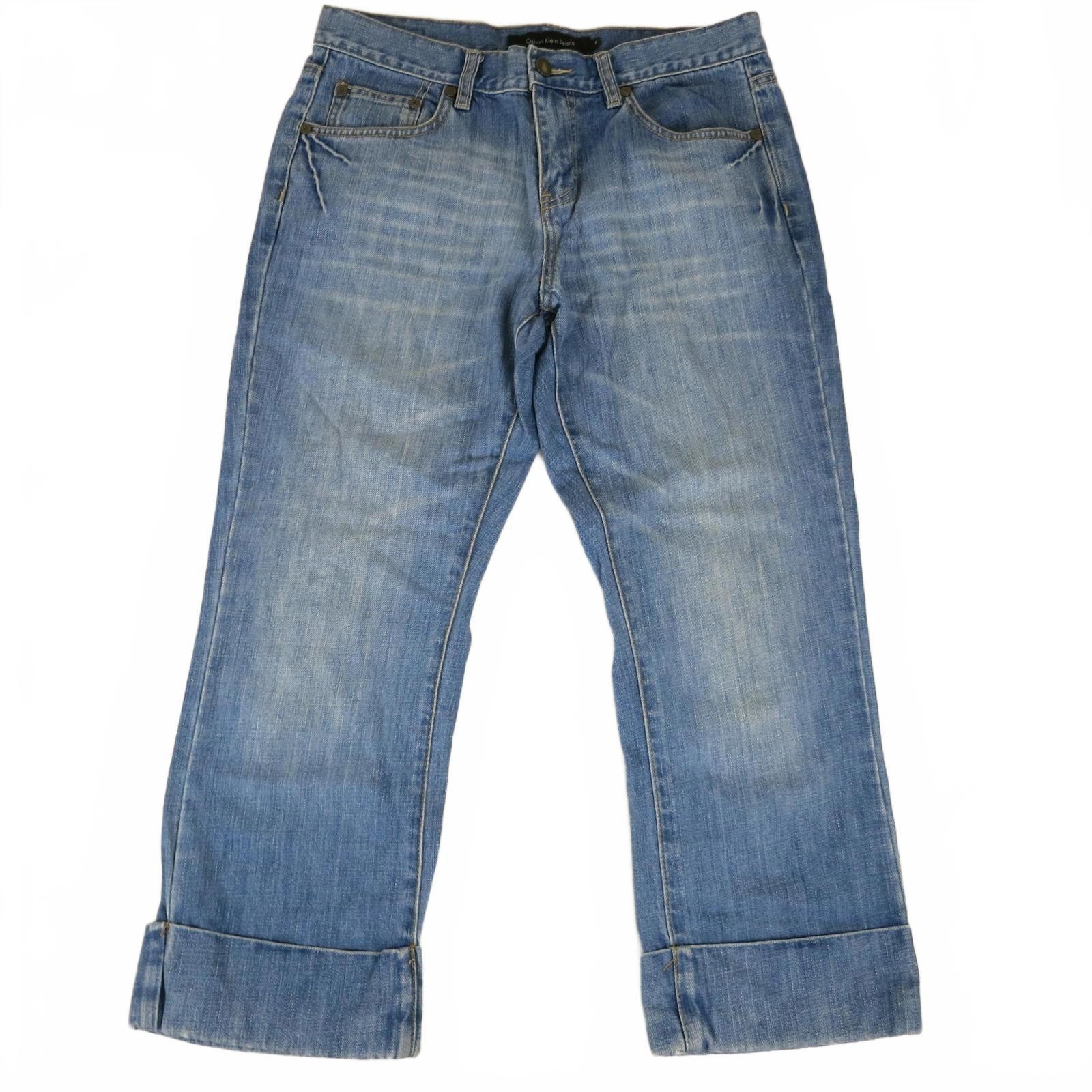 Other Calvin Klein Light Blue Cropped Jeans with Cuffed Hem Size 8 Size 30" / US 8 / IT 44 - 1 Thumbnail