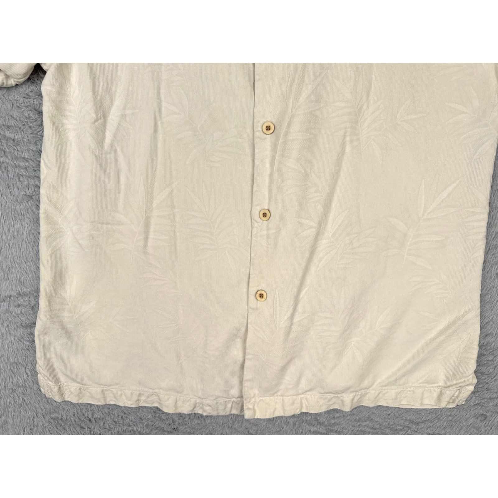 Tommy Bahama Tommy Bahama Shirt Men Large Ivory Floral Silk Button Up Hawaiian Embroidered Size US L / EU 52-54 / 3 - 5 Thumbnail