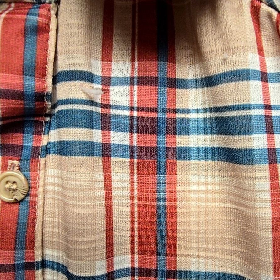 Vintage Vintage Plaid Button-Up Beige Red Blue Checkered Small Shirt Size S / US 4 / IT 40 - 5 Thumbnail