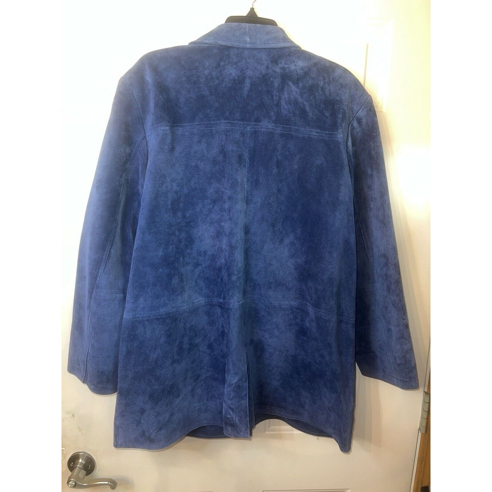 & Other Stories ISZ Genuine Leather Suede Coat Parka Jacket Women's XL Blue Size XL / US 12-14 / IT 48-50 - 8 Thumbnail