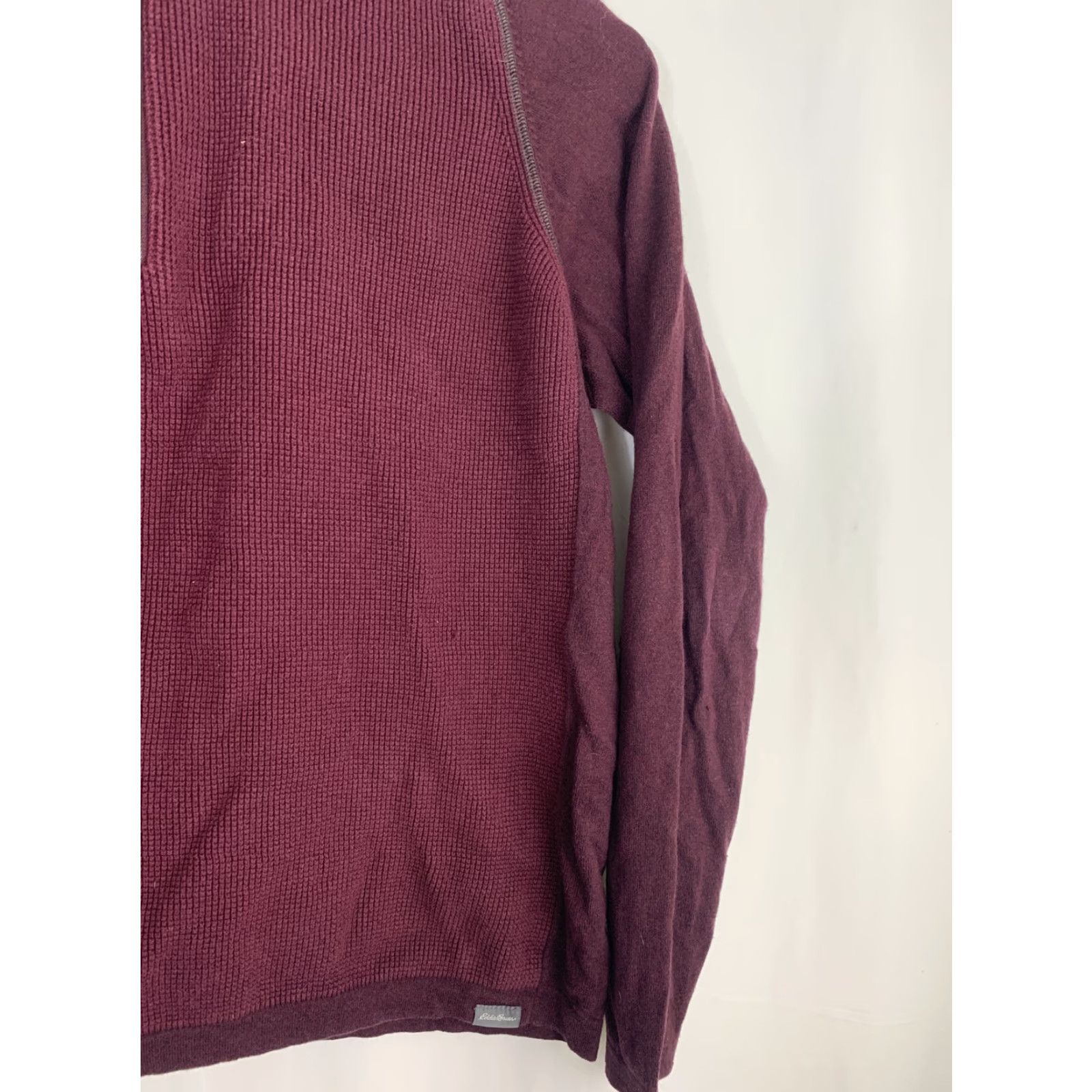 Eddie Bauer Eddie Bauer Mens 2XL Maroon Cotton Wool 1/4 Zip Waffle Thermal Shirt Size US XXL / EU 58 / 5 - 3 Thumbnail