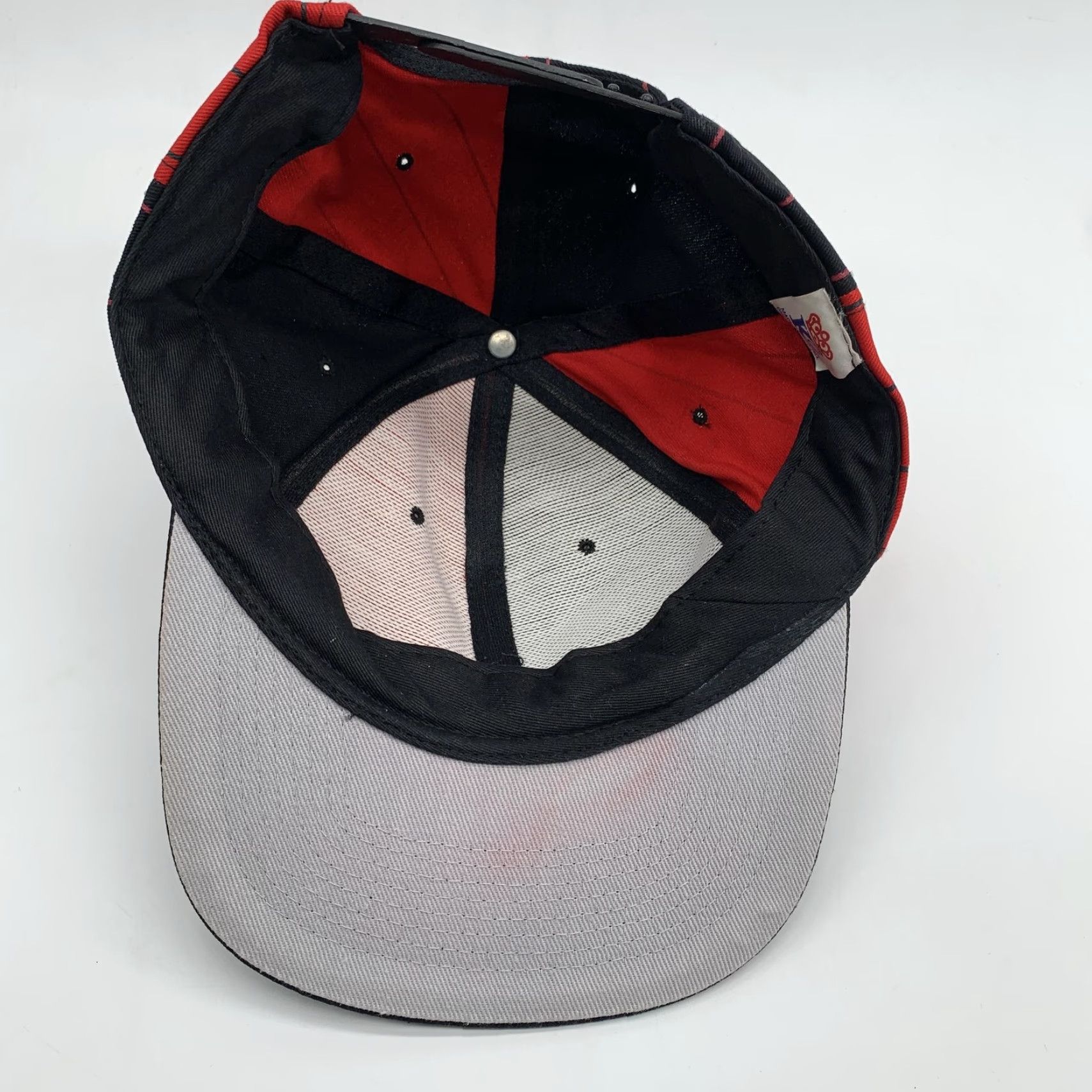 Vintage VINTAGE KC Hat Cap Snap Back Mens One Size Black Red Pinstripe Twill Baseball Size ONE SIZE - 7 Thumbnail