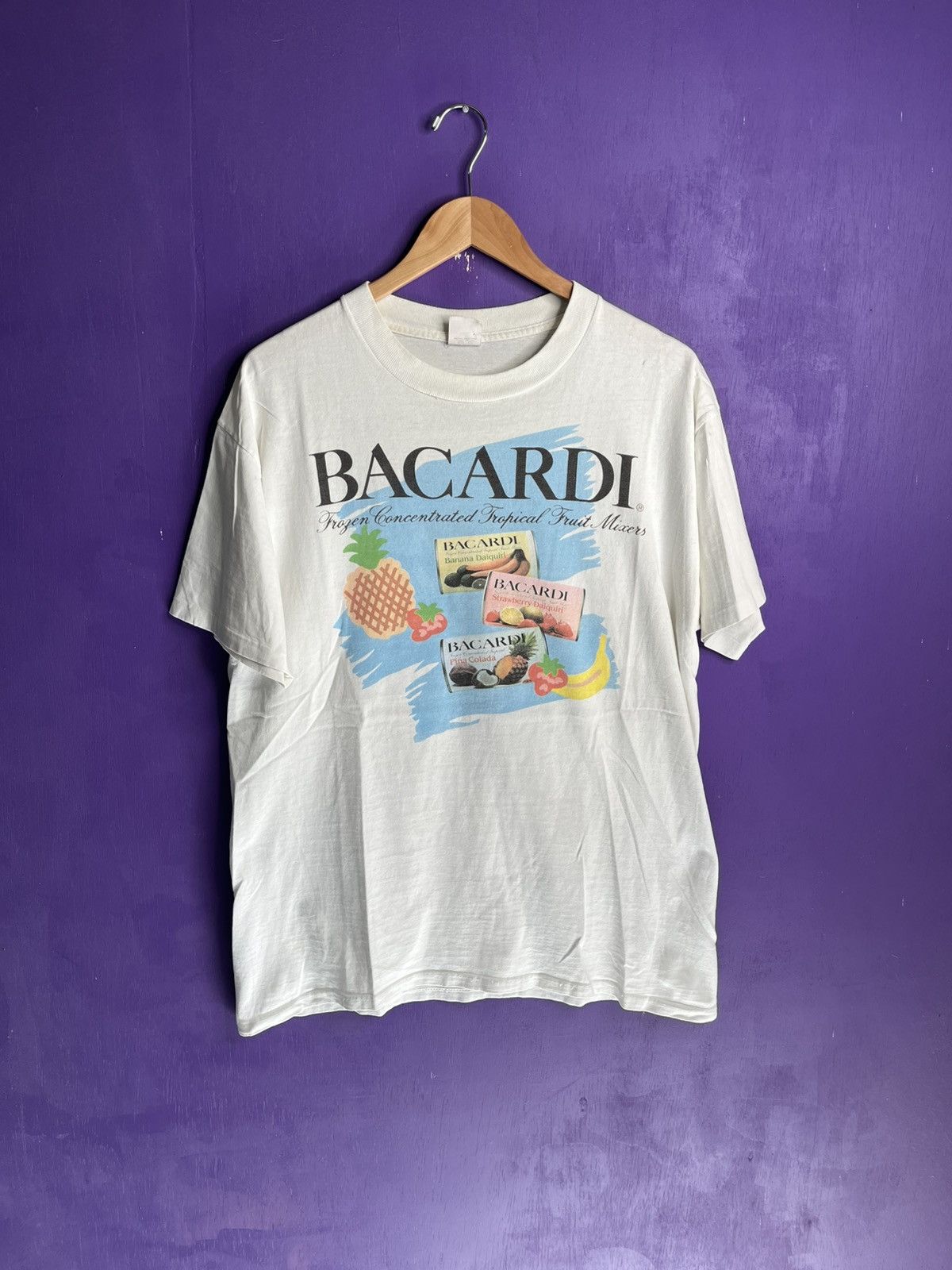 Vintage 80s Bacardi tropical mixers promo t-shirt