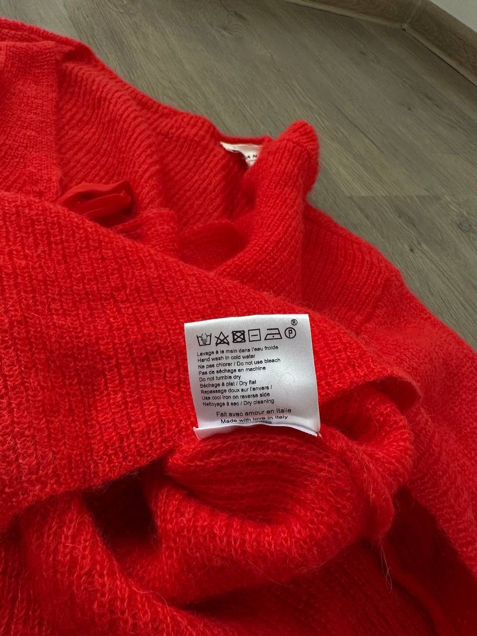 Sezane × Vintage Vintage Sezane Cardigan Gaspard Super Kid Mohair Red Sweater Size S / US 4 / IT 40 - 12 Thumbnail