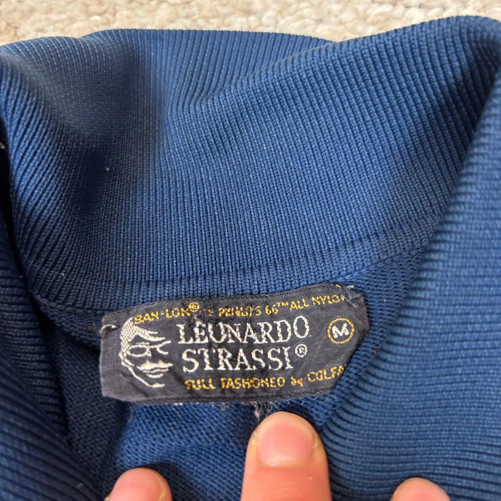Vintage Vintage 60s Leonardo Strassi Nylon Knit Stripe Polo Men's M Size US M / EU 48-50 / 2 - 4 Thumbnail
