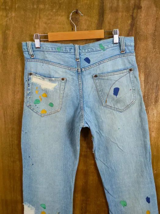 Japanese Brand Exhibitionist Japan distressed sashiko denim #46-754DLL Size US 30 / EU 46 - 10 Thumbnail