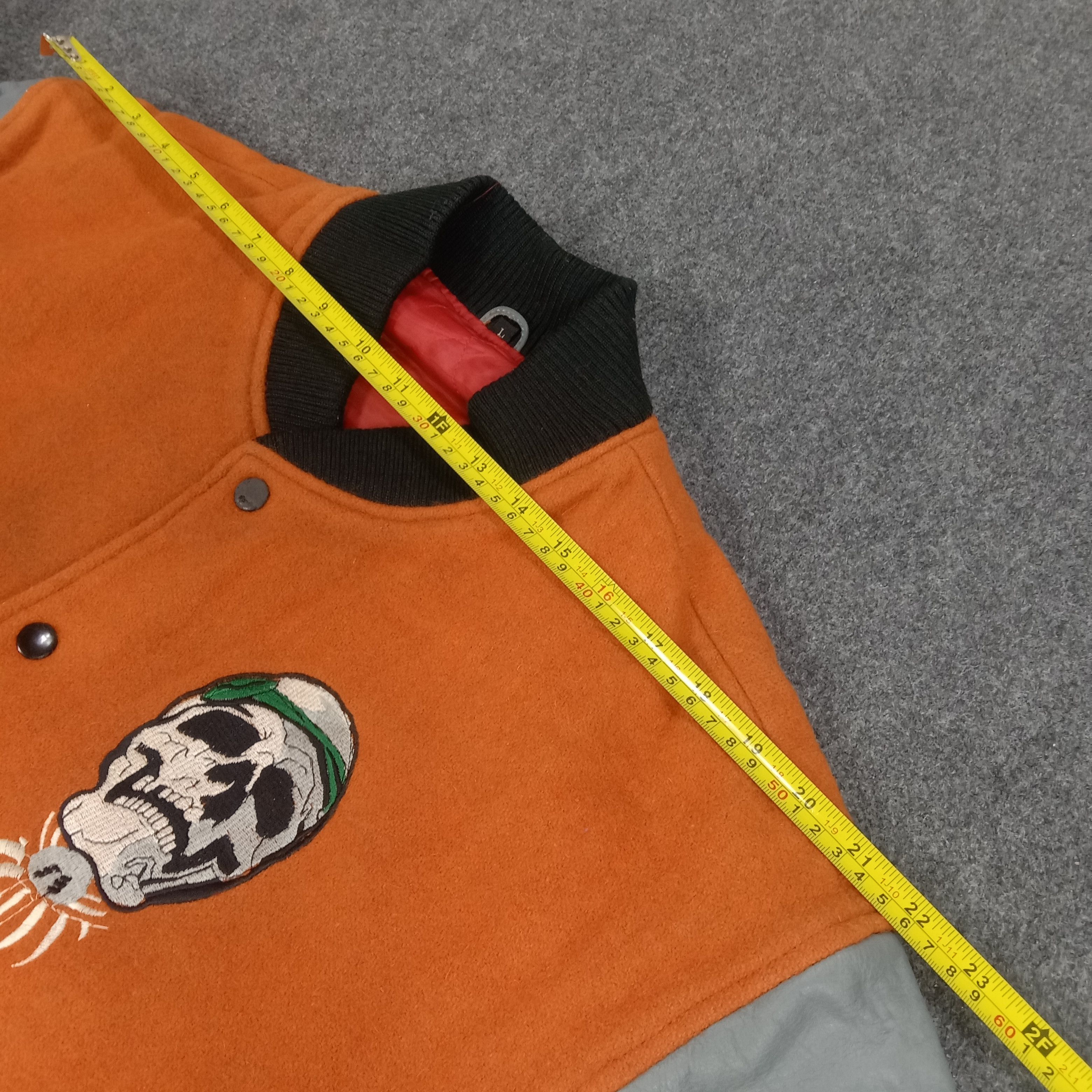 If Six Was Nine × Japanese Brand × Vintage Punk Skulls Japanese Style Embroidery Varsity Jacket Size US L / EU 52-54 / 3 - 7 Thumbnail