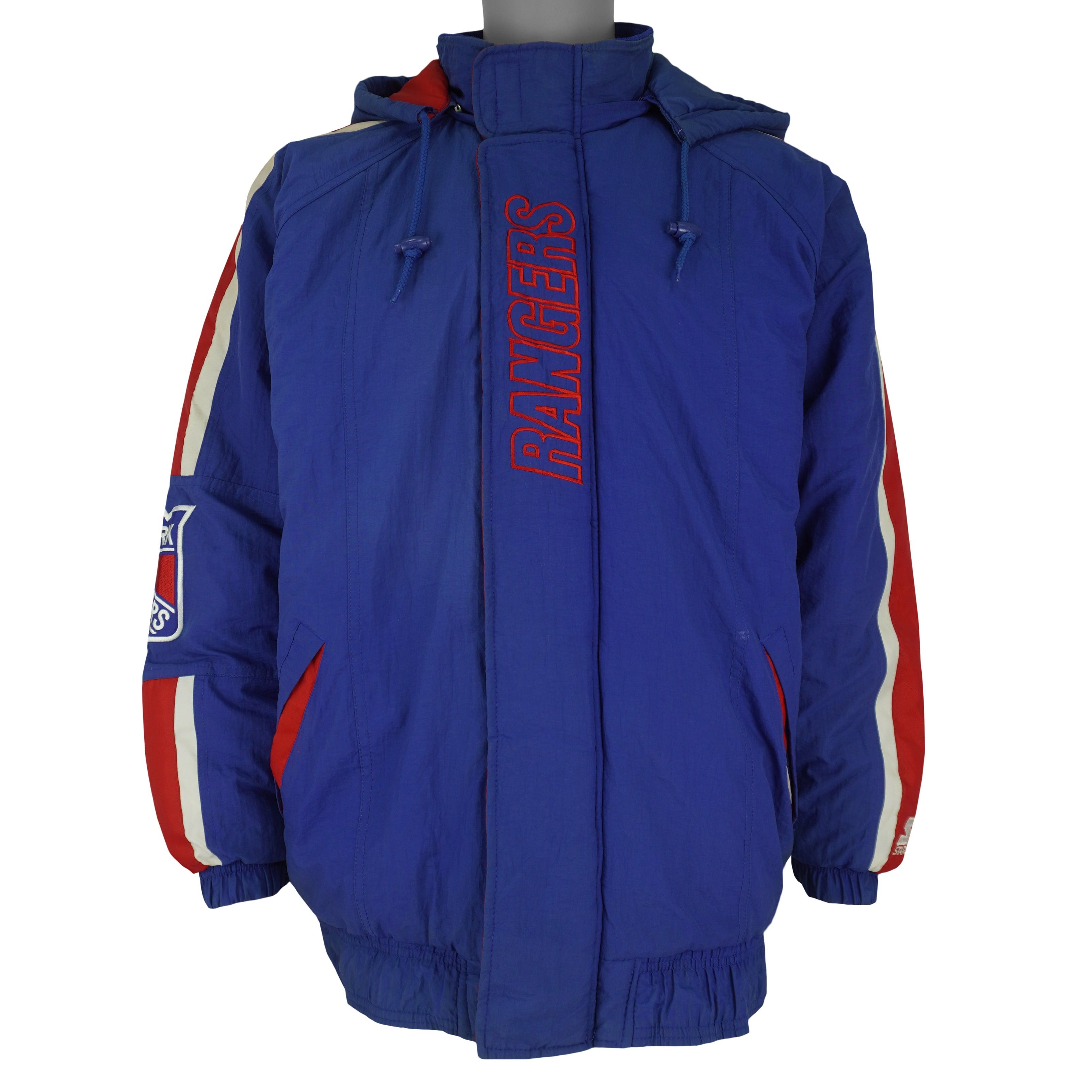 Starter NHL - New York Rangers Hooded Puffer Jacket 1990s Size US L / EU 52-54 / 3 - 3 Thumbnail