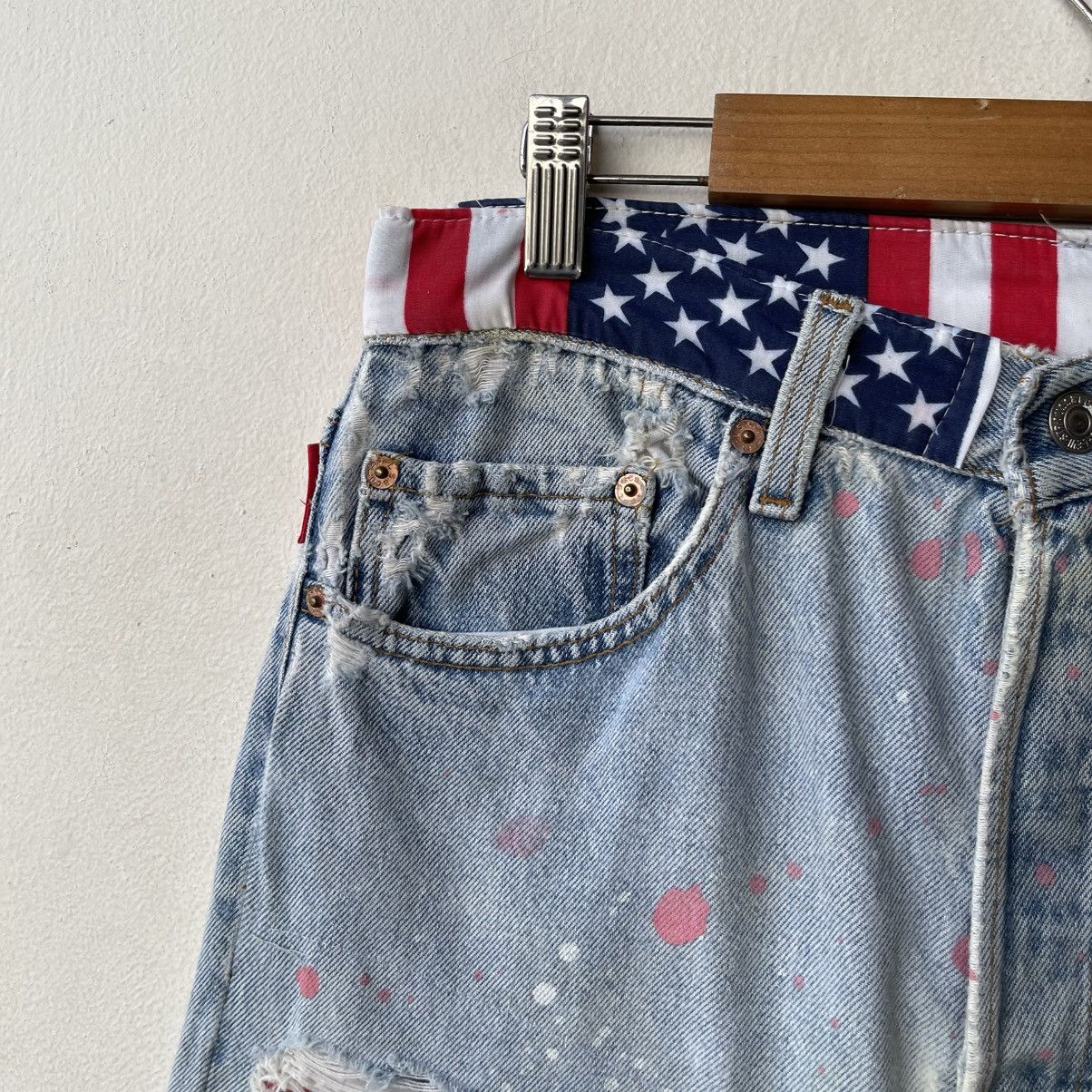 Levi's 90s Levi’s 501 Reworked Americana Paint Splatter Denim Jeans Size US 32 / EU 48 - 9 Thumbnail
