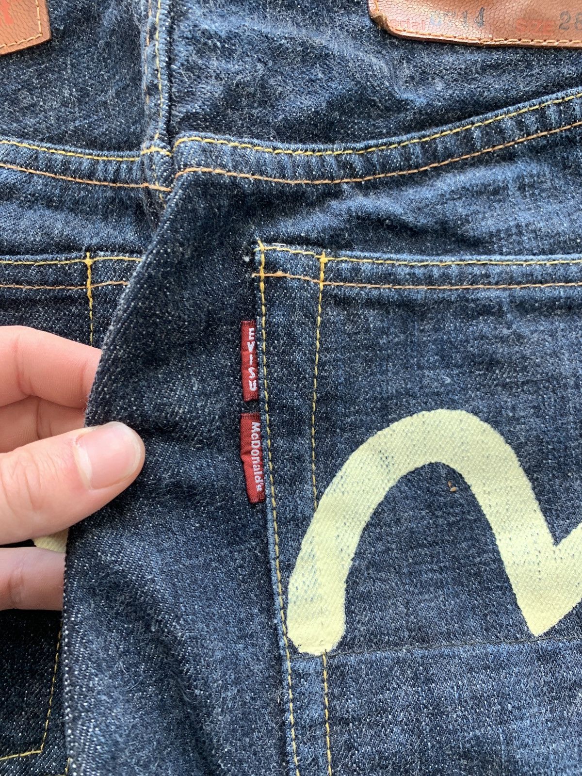 Evisu × Japanese Brand × Vintage 2004 Evisu x McDonalds Selvedge Denim Redline Size US 27 - 6 Thumbnail
