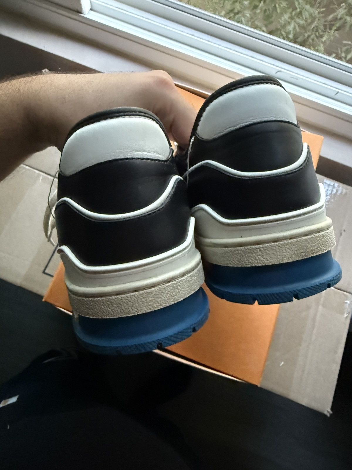Louis Vuitton Louis Vuitton Black White Blue SS21 Upcycled Trainer Sneaker Size US 9.5 / EU 42-43 - 6 Thumbnail