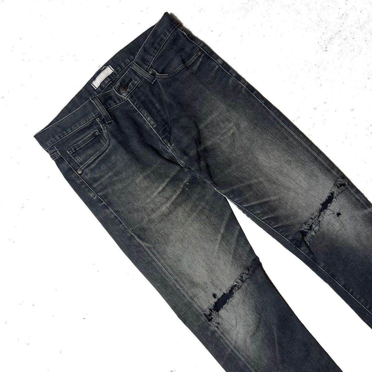 Japanese Brand × Uniqlo Vintage Uniqlo Distressed Black Faded Pants Size US 29 - 2 Thumbnail