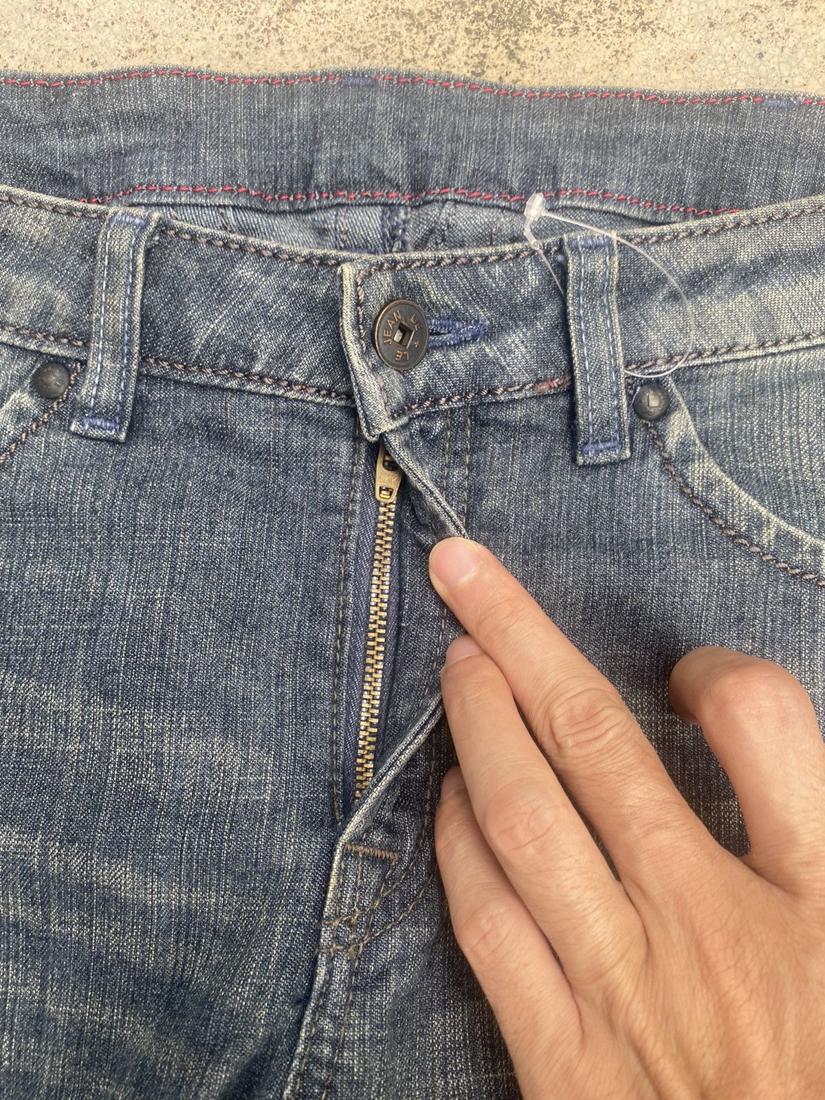 If Six Was Nine × Le Grande Bleu (L.G.B.) × Marithe + Francois Girbaud Flare Jeans Marithe Francois Girbaud Faded Denim Jeans Size US 34 / EU 50 - 7 Thumbnail