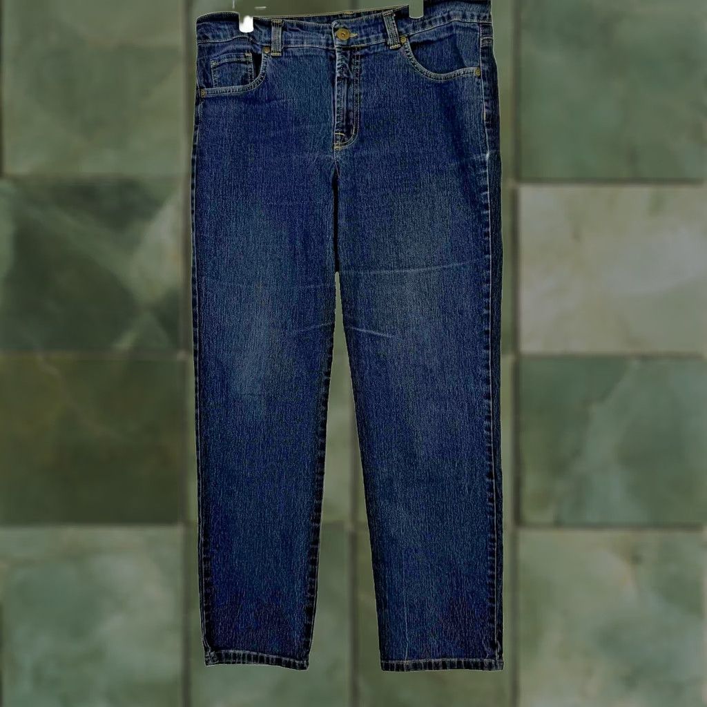 Vintage Relativity Jeans Women's 35 X 28 Blue Denim Stretch High Rise Straight Leg Pockets Size 24" / US 00 / IT 34 - 1 Thumbnail