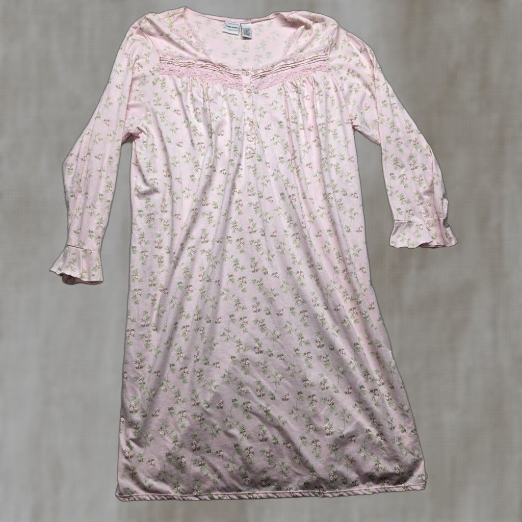 Vintage VINTAGE Bobbie Brooks Pink Flowers Floral Nightgown Shirt Long Sleeve Adult Women's 2XL Size XXL / US 16-18 / IT 52-54 - 1 Thumbnail
