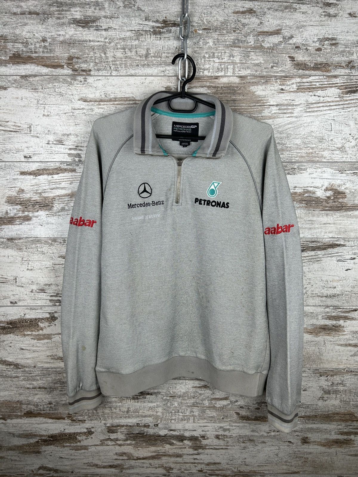 Mercedes-Benz × Vintage Mens Vintage Distressed Mercedes 1/3 zip sweatshirt rare y2k Size US XL / EU 56 / 4 - 1 Thumbnail